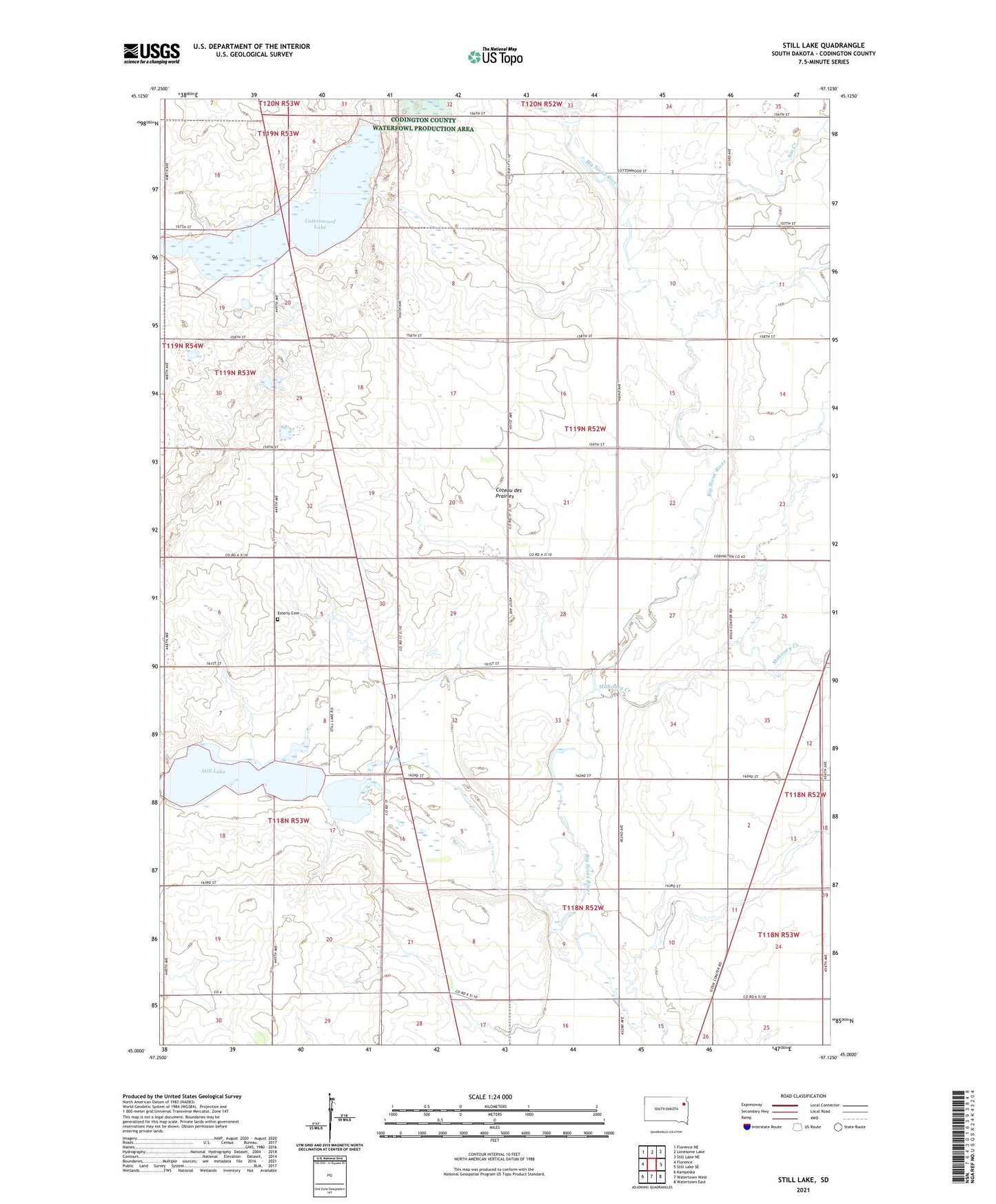 Still Lake South Dakota US Topo Map Image