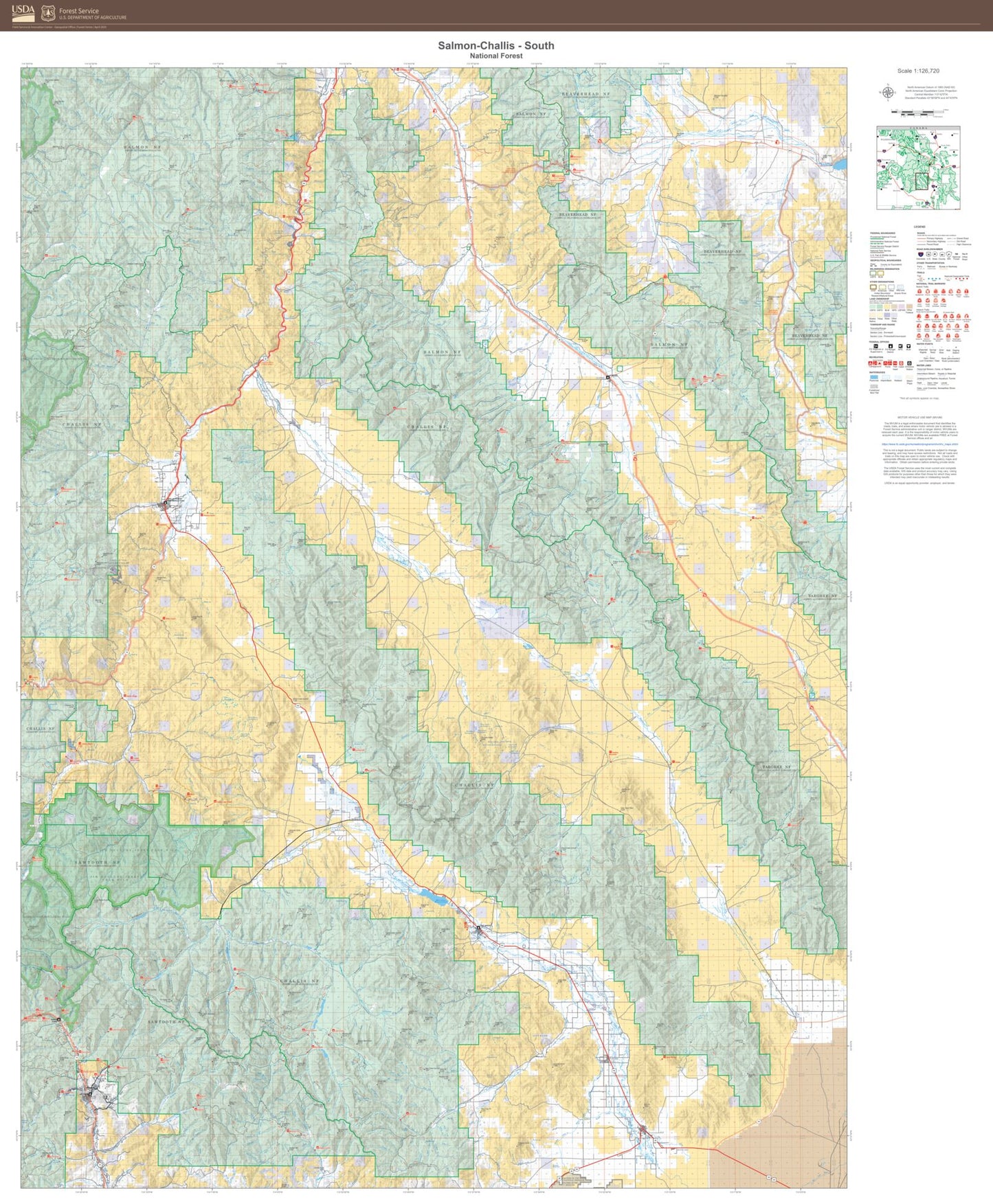 Salmon-Challis National Forest South Map