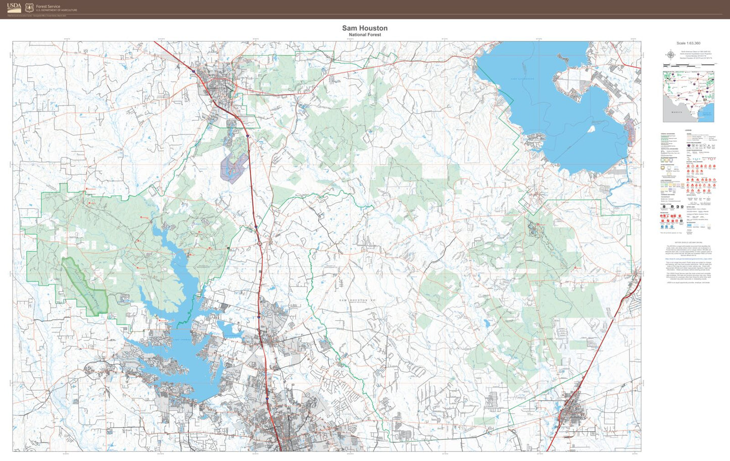 Sam Houston National Forest Map