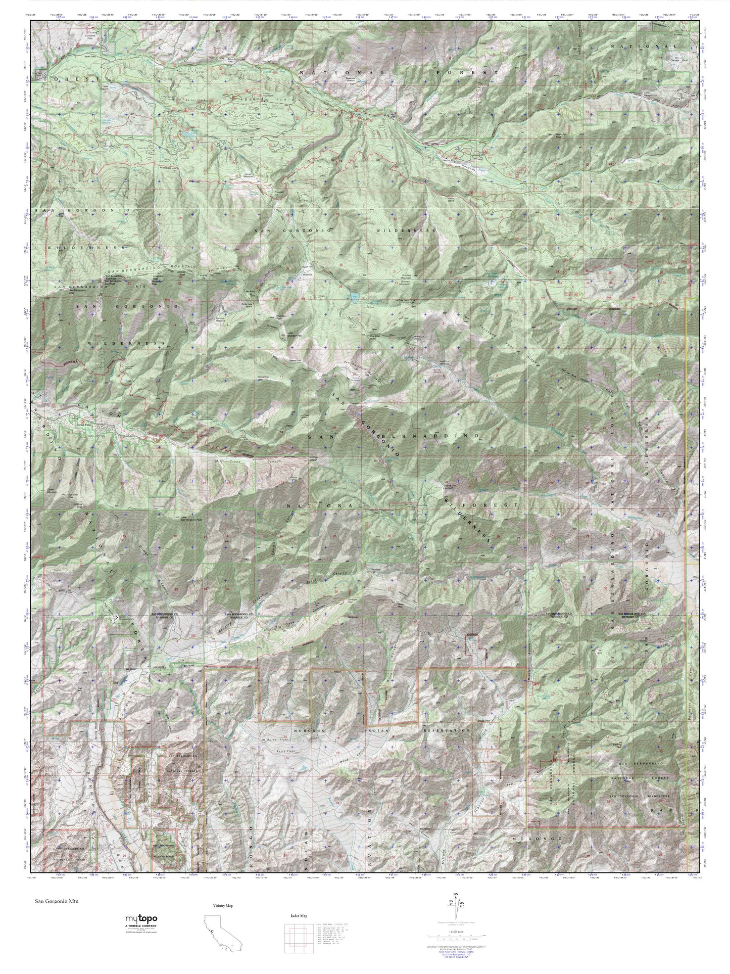 San Georgonio Mtn MyTopo Explorer Series Map Image