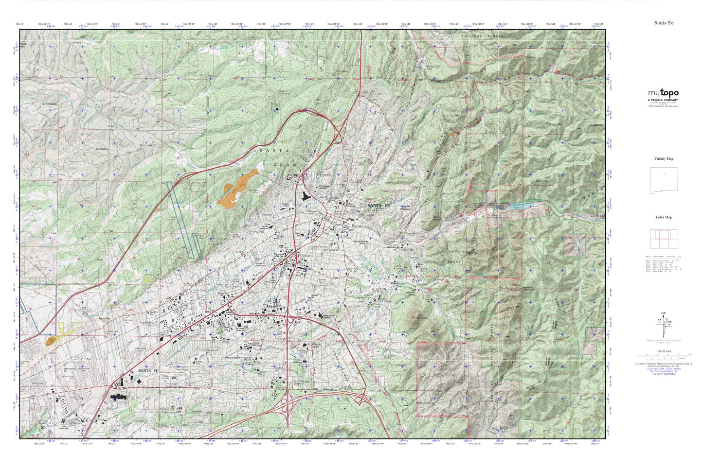 Santa Fe MyTopo Explorer Series Map Image