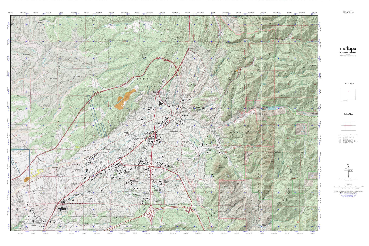 Santa Fe MyTopo Explorer Series Map Image