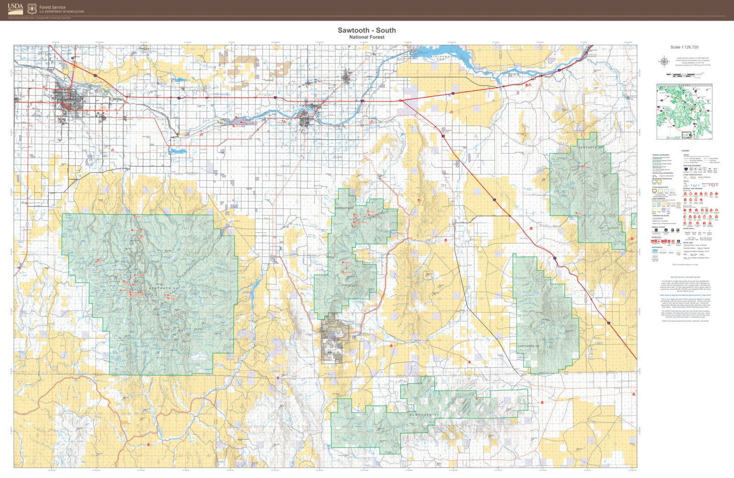 Sawtooth National Forest South Map