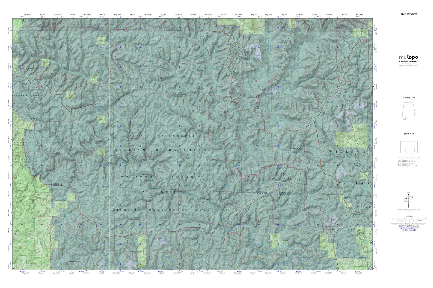 Sipsey Wilderness MyTopo Explorer Series Map Image