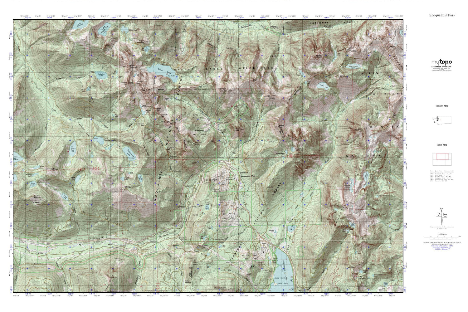 Snoqualmie Pass MyTopo Explorer Series Map Image