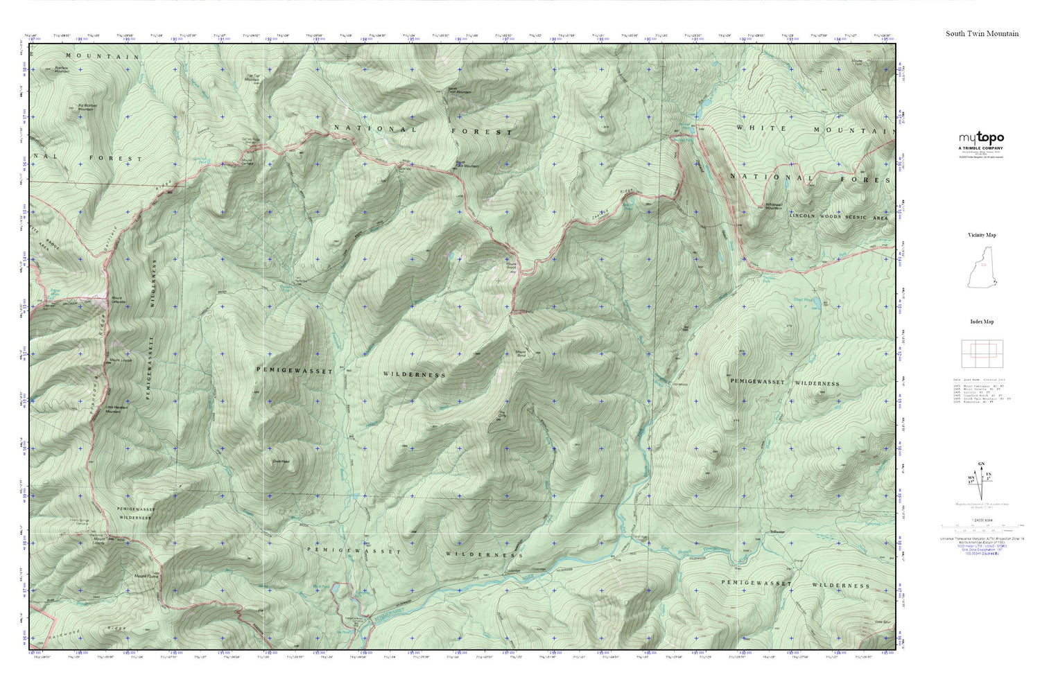 South Twin Mountain MyTopo Explorer Series Map Image