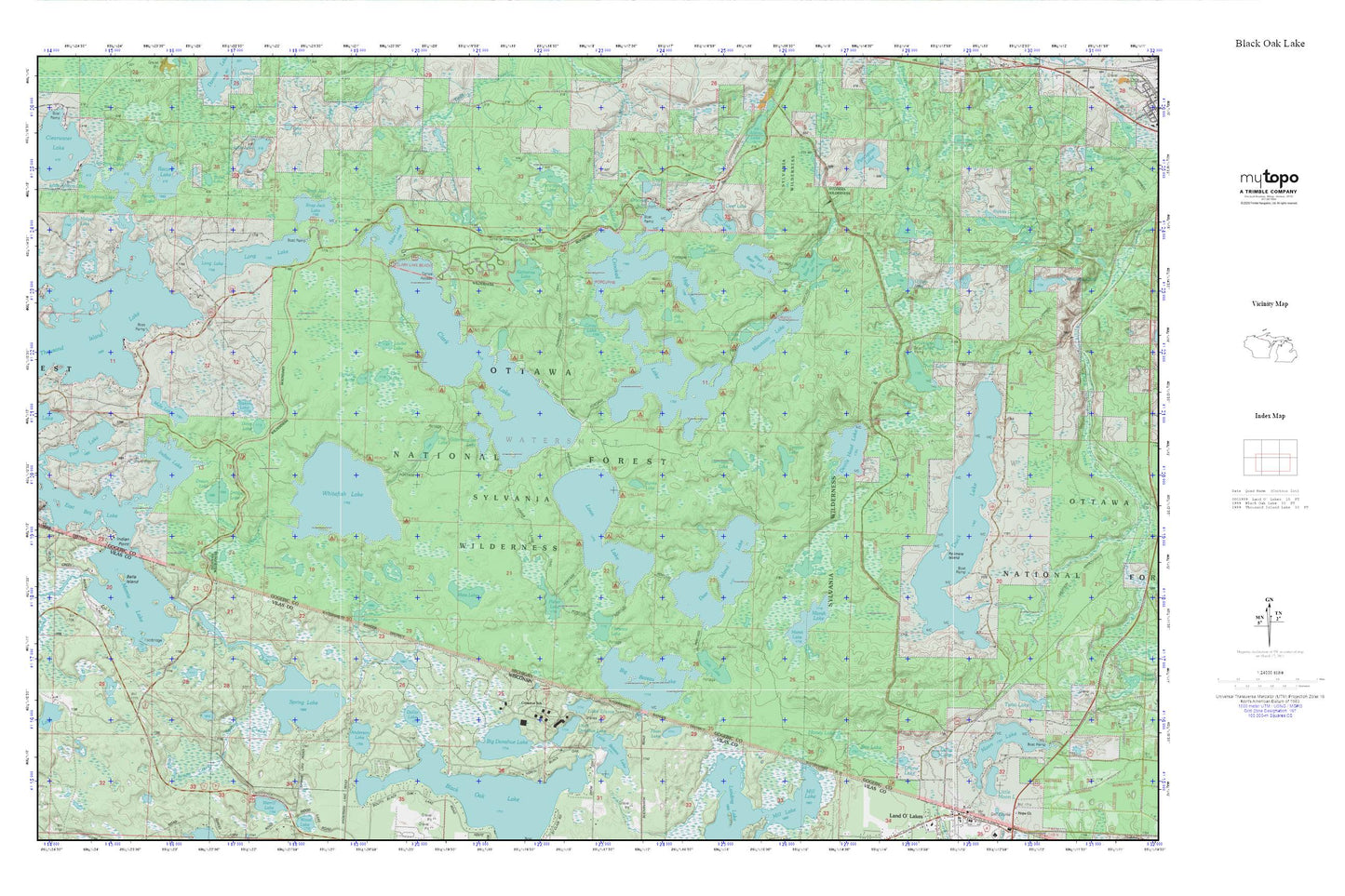 Sylvania Wilderness MyTopo Explorer Series Map Image