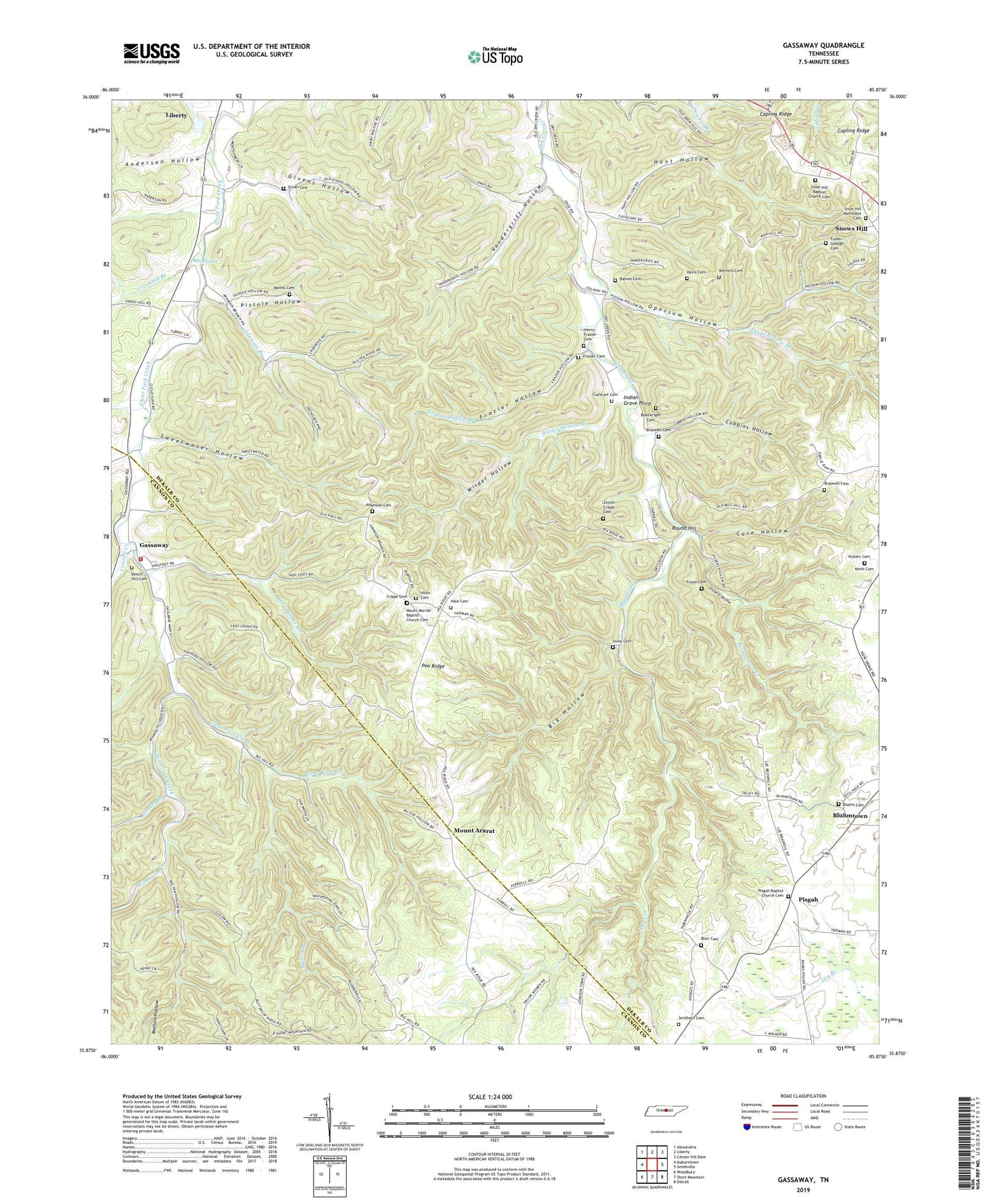 Gassaway Tennessee US Topo Map Image