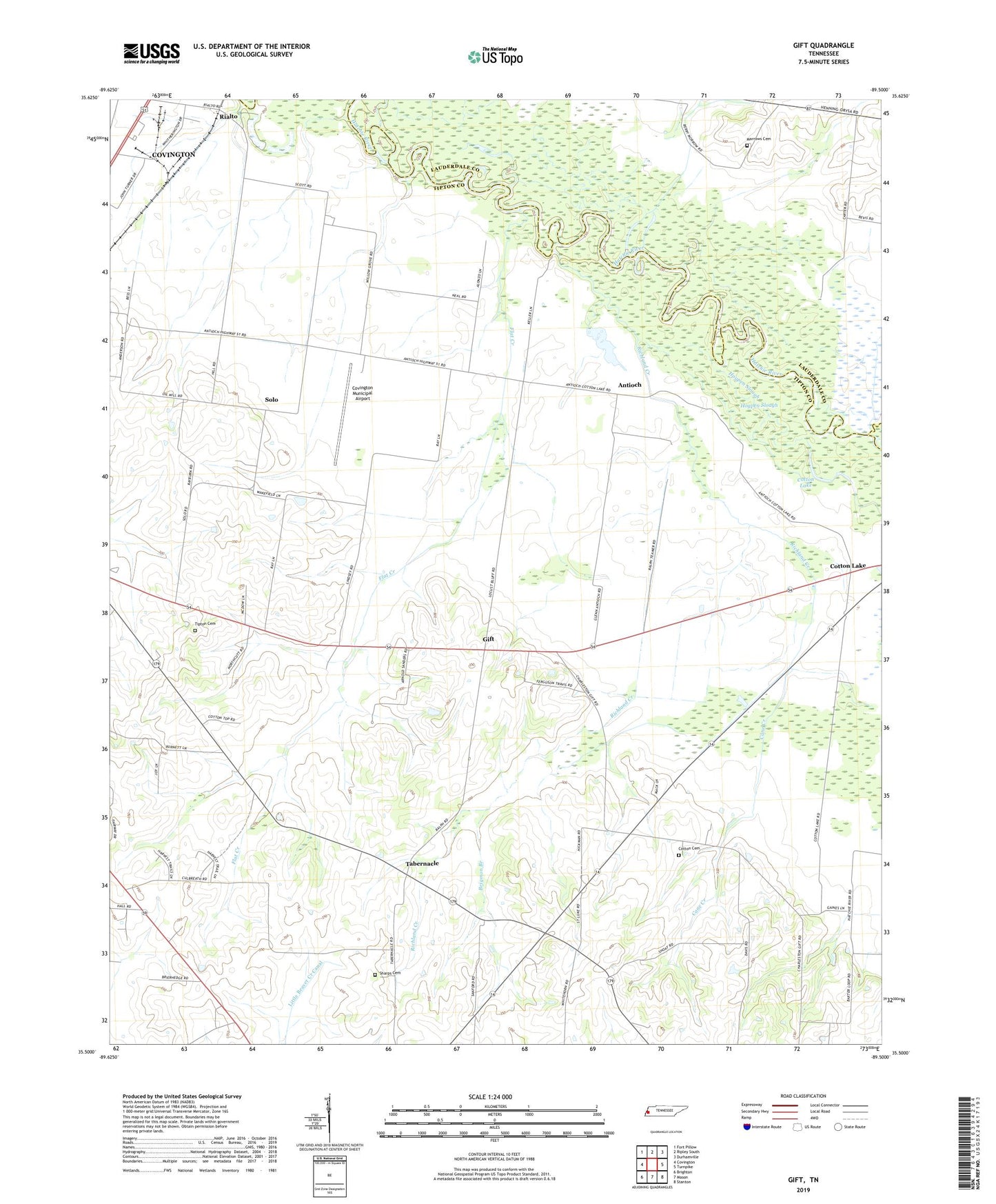 Gift Tennessee US Topo Map Image