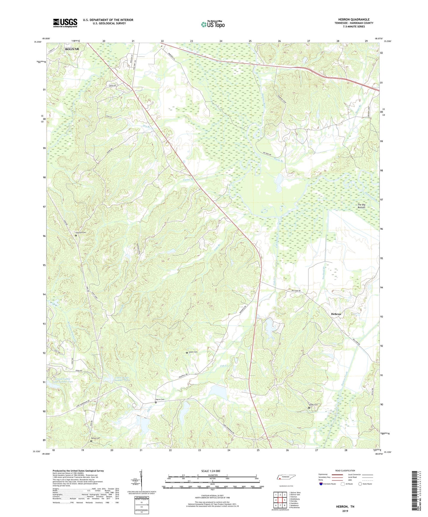Hebron Tennessee US Topo Map Image