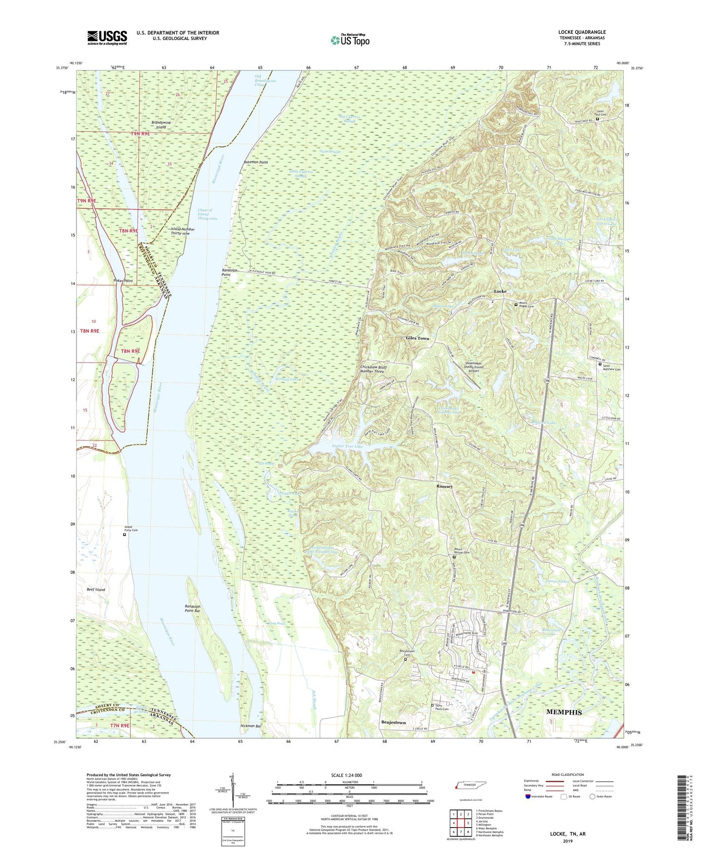 Locke Tennessee US Topo Map Image