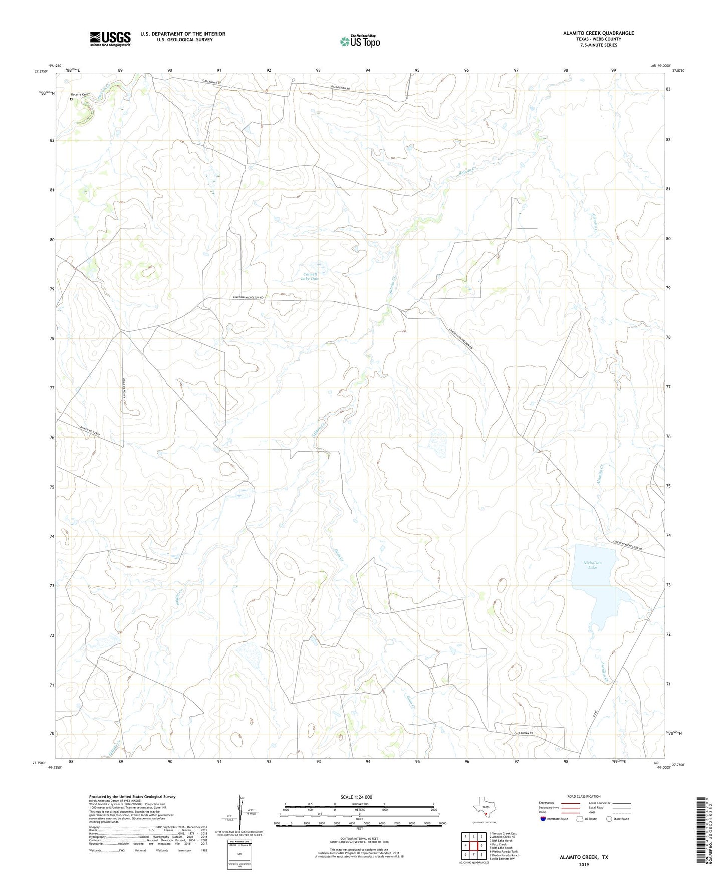 Alamito Creek Texas US Topo Map Image
