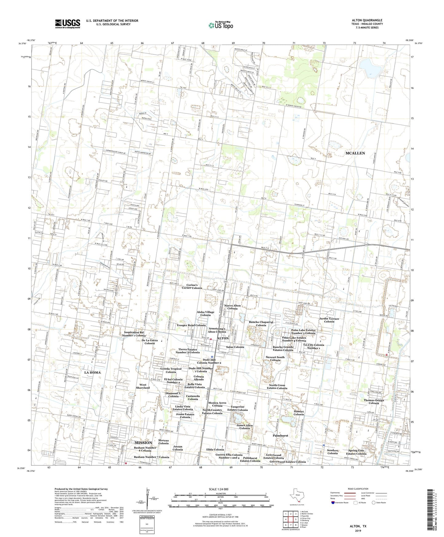 Alton Texas US Topo Map Image