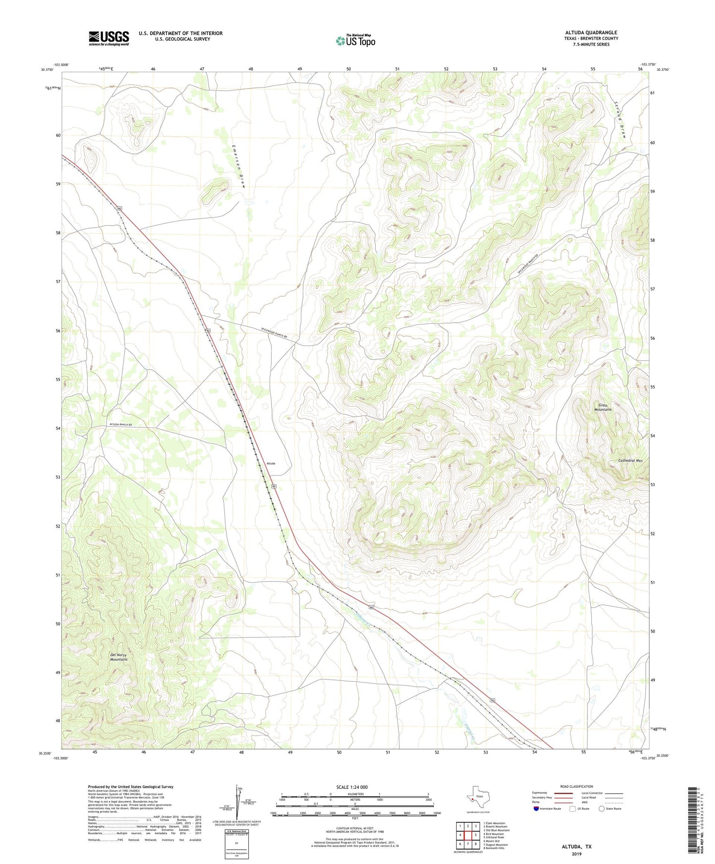 Altuda Texas US Topo Map Image