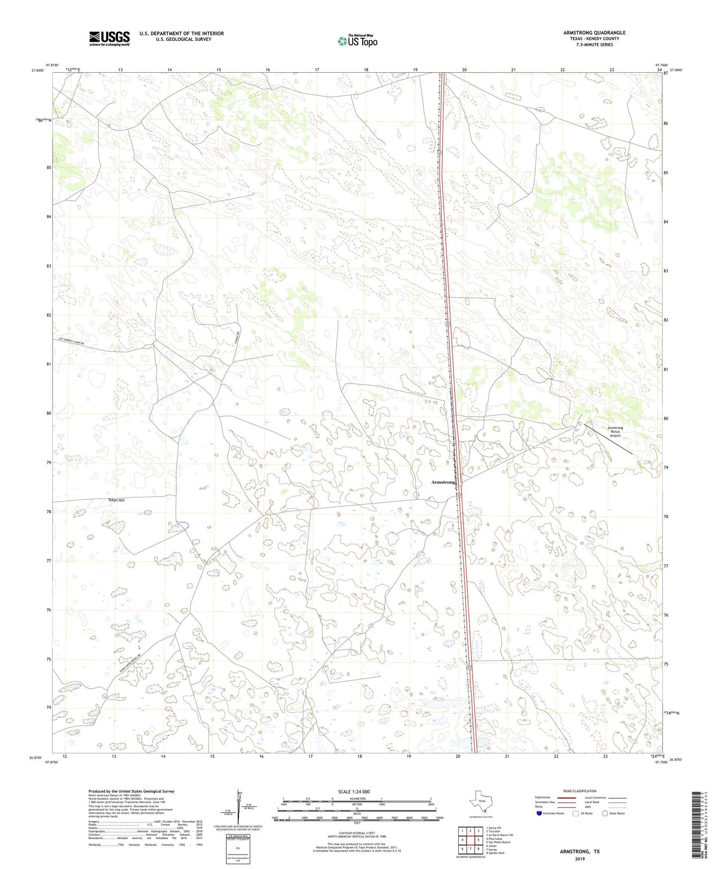 Armstrong Texas US Topo Map Image