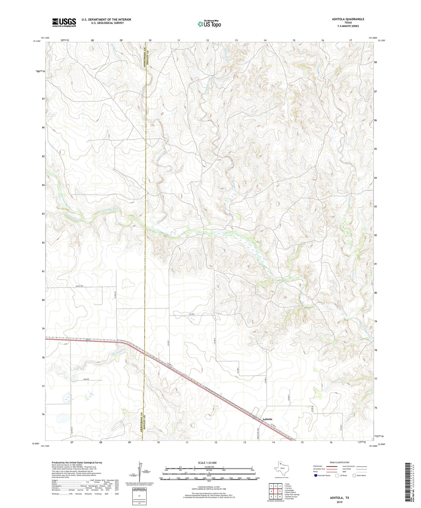 Ashtola Texas US Topo Map Image