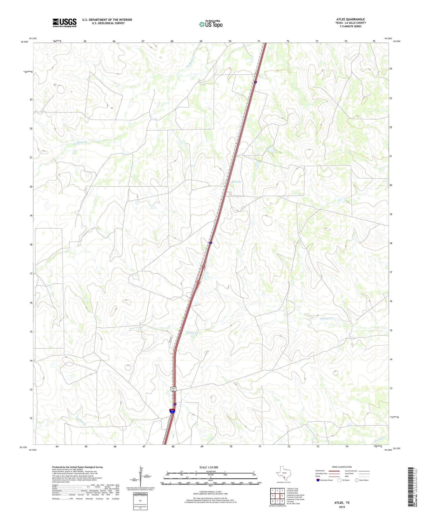 Atlee Texas US Topo Map Image