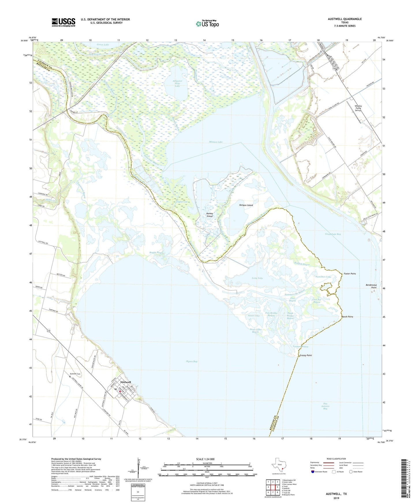 Austwell Texas US Topo Map Image