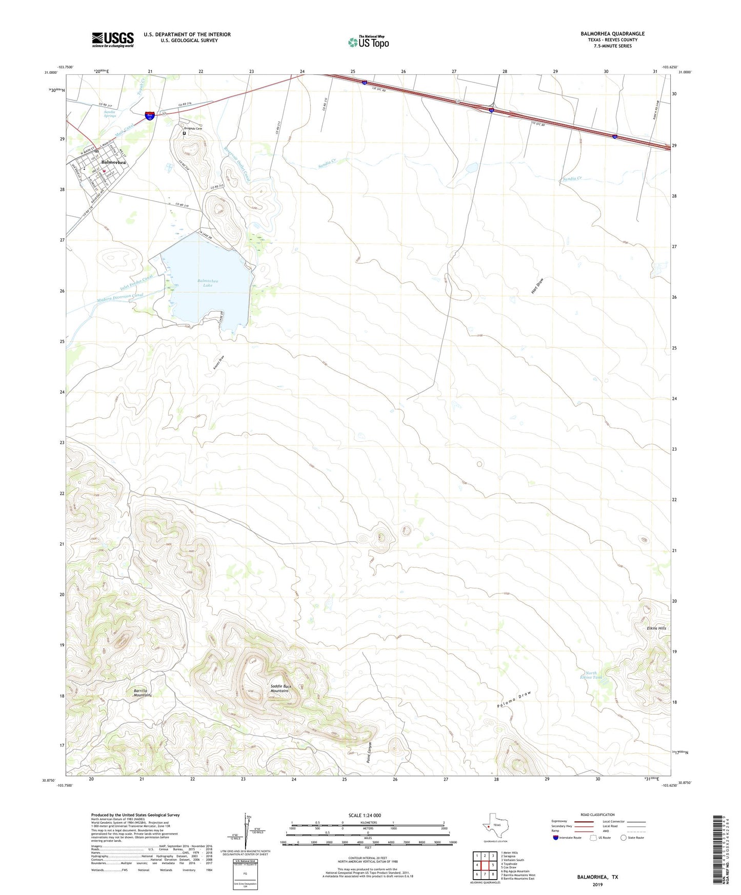Balmorhea Texas US Topo Map Image