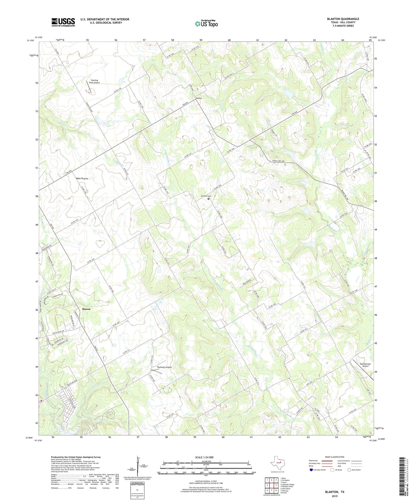 Blanton Texas US Topo Map Image