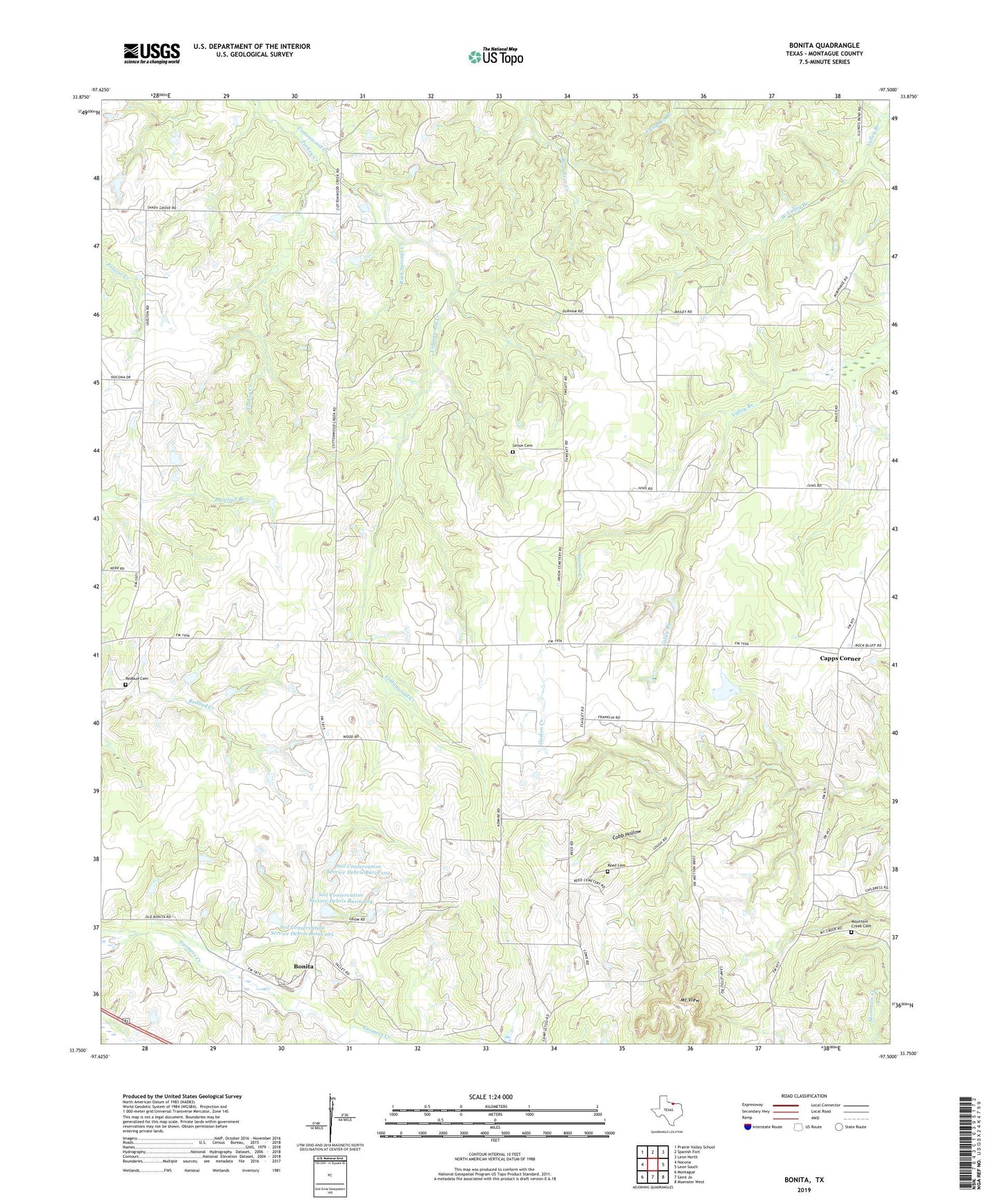 Bonita Texas US Topo Map Image