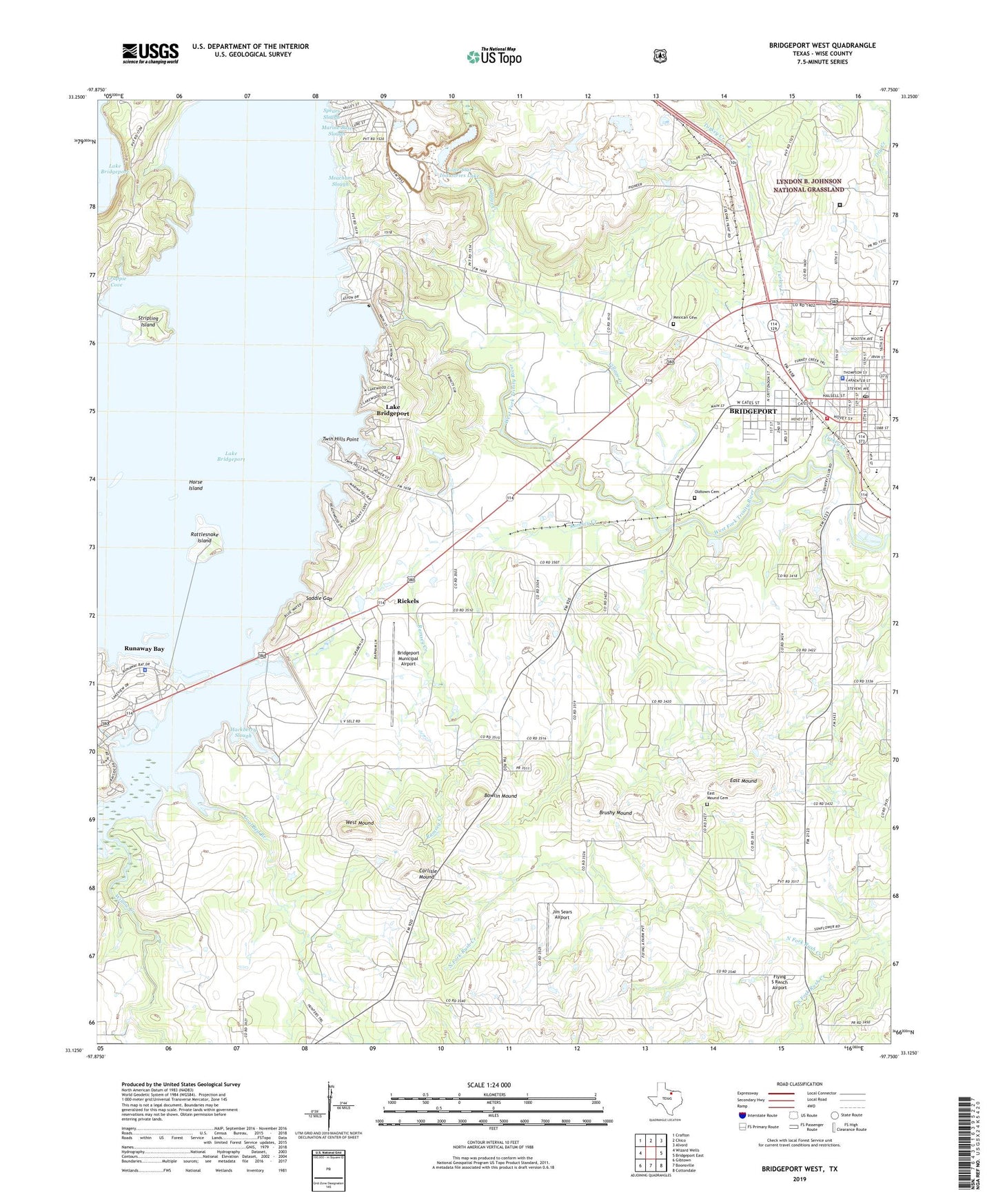 Bridgeport West Texas US Topo Map Image