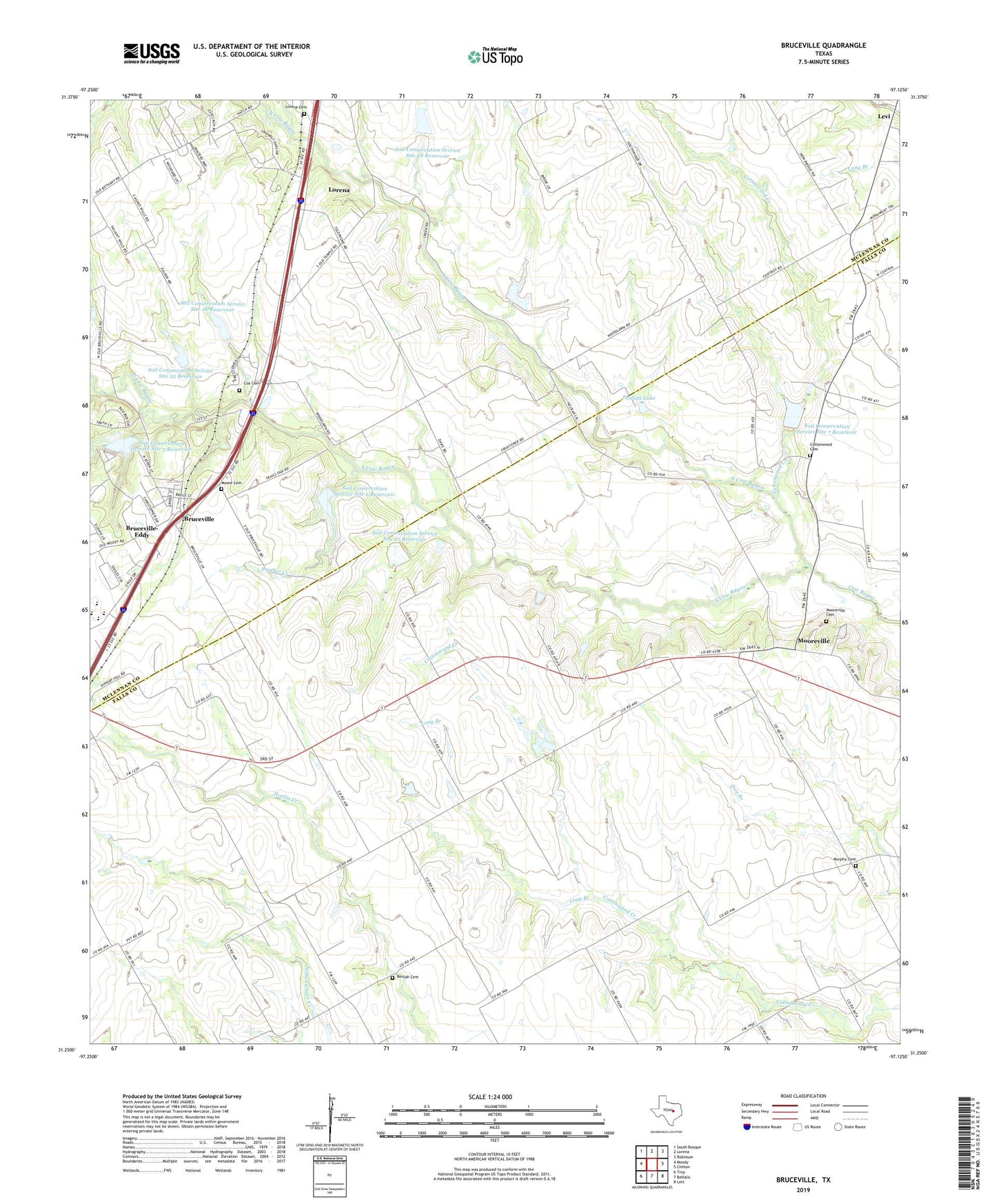 Bruceville Texas US Topo Map Image