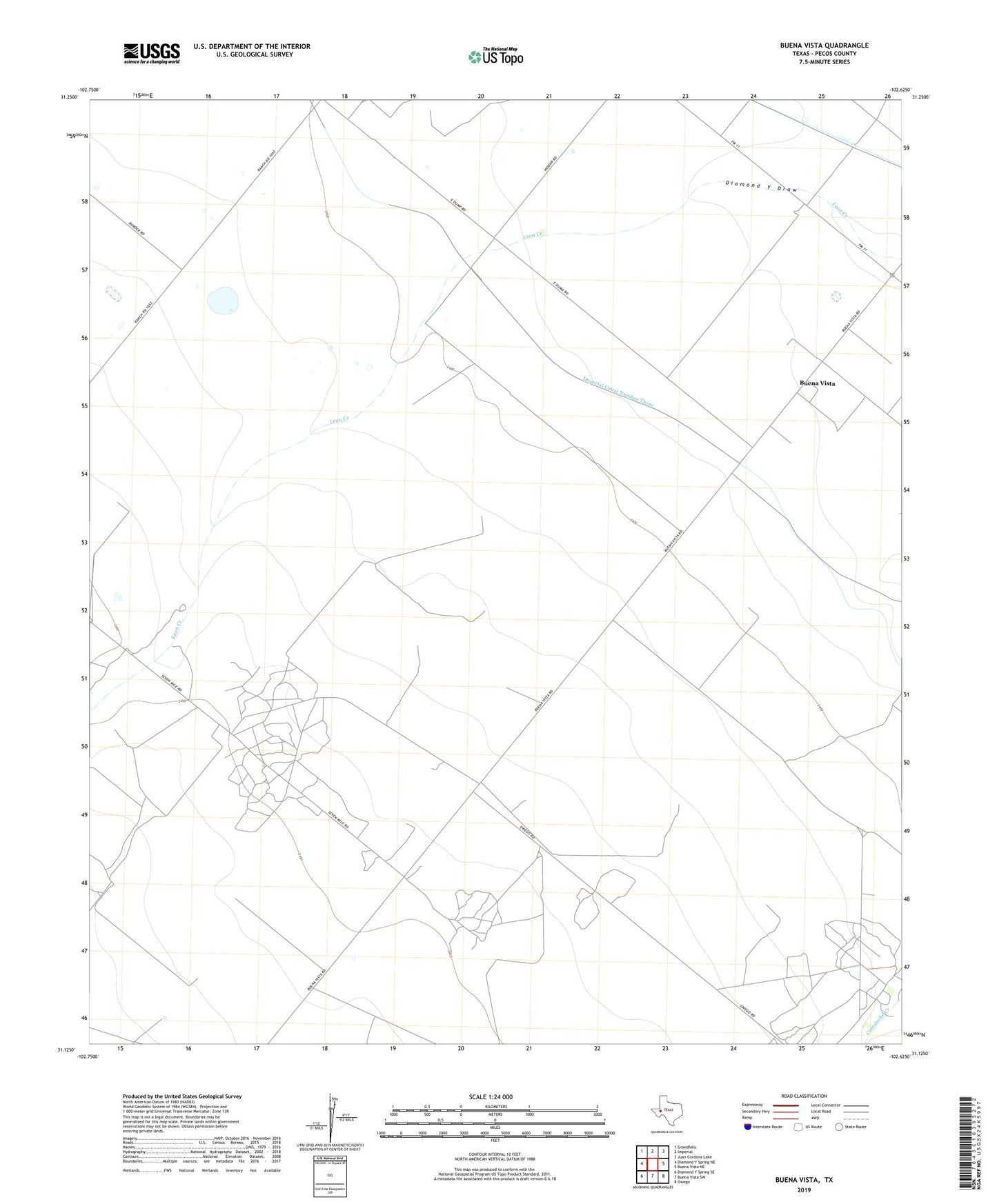 Buena Vista Texas US Topo Map Image