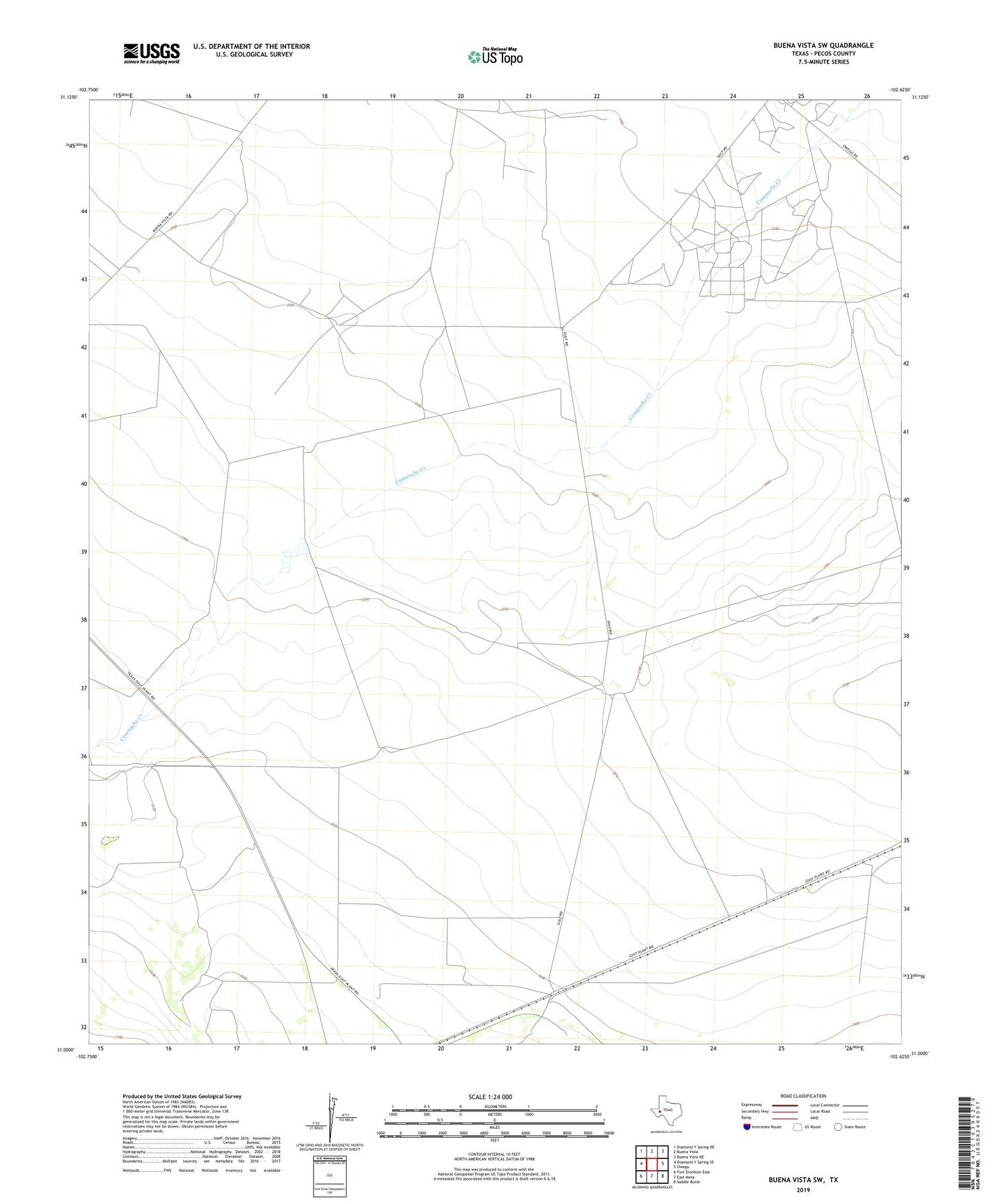 Buena Vista SW Texas US Topo Map Image