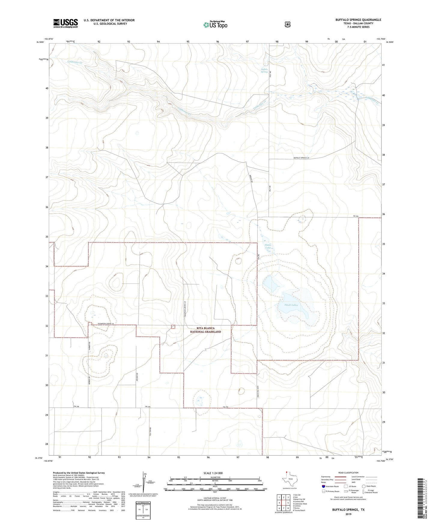 Buffalo Springs Texas US Topo Map Image
