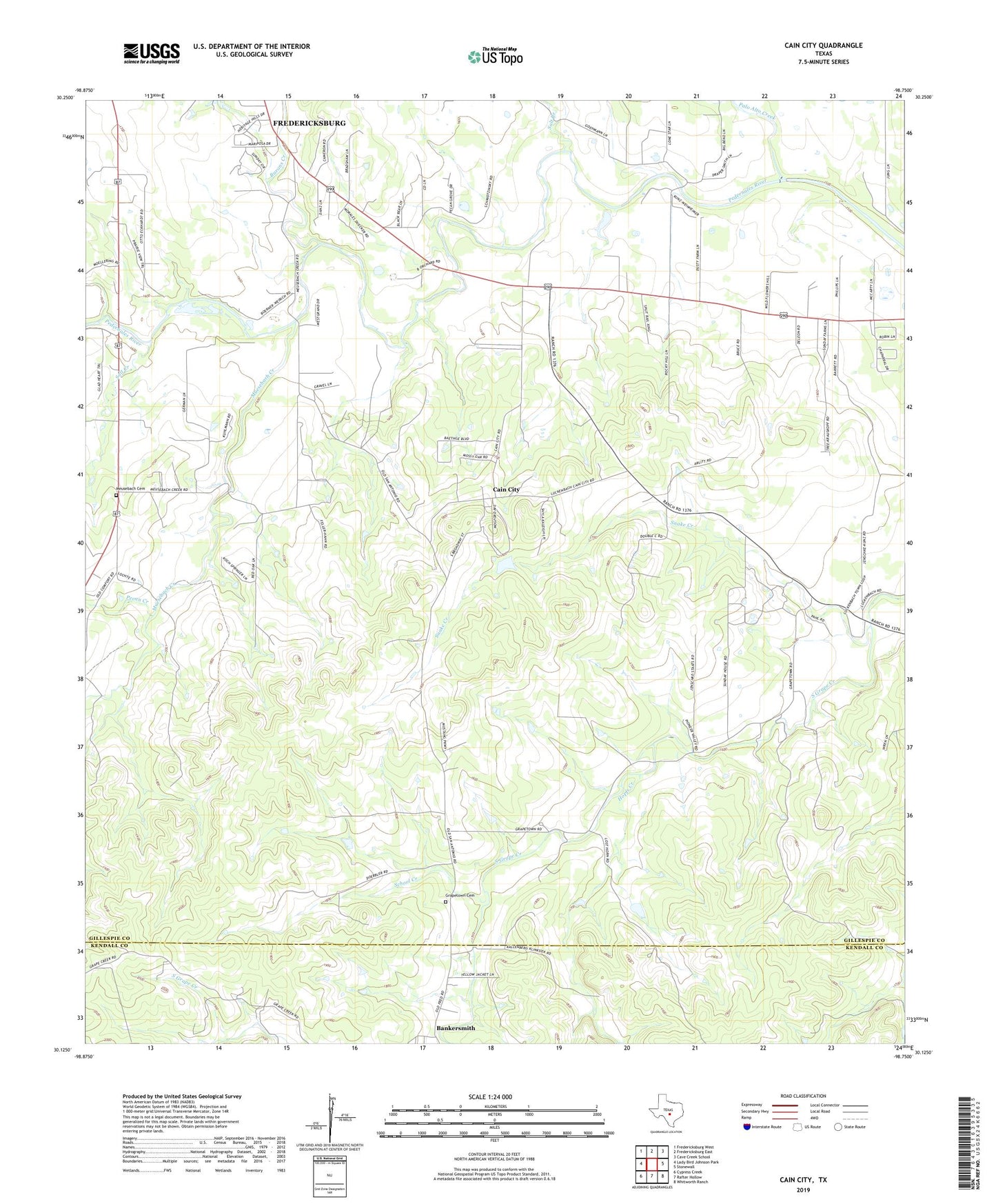 Cain City Texas US Topo Map Image