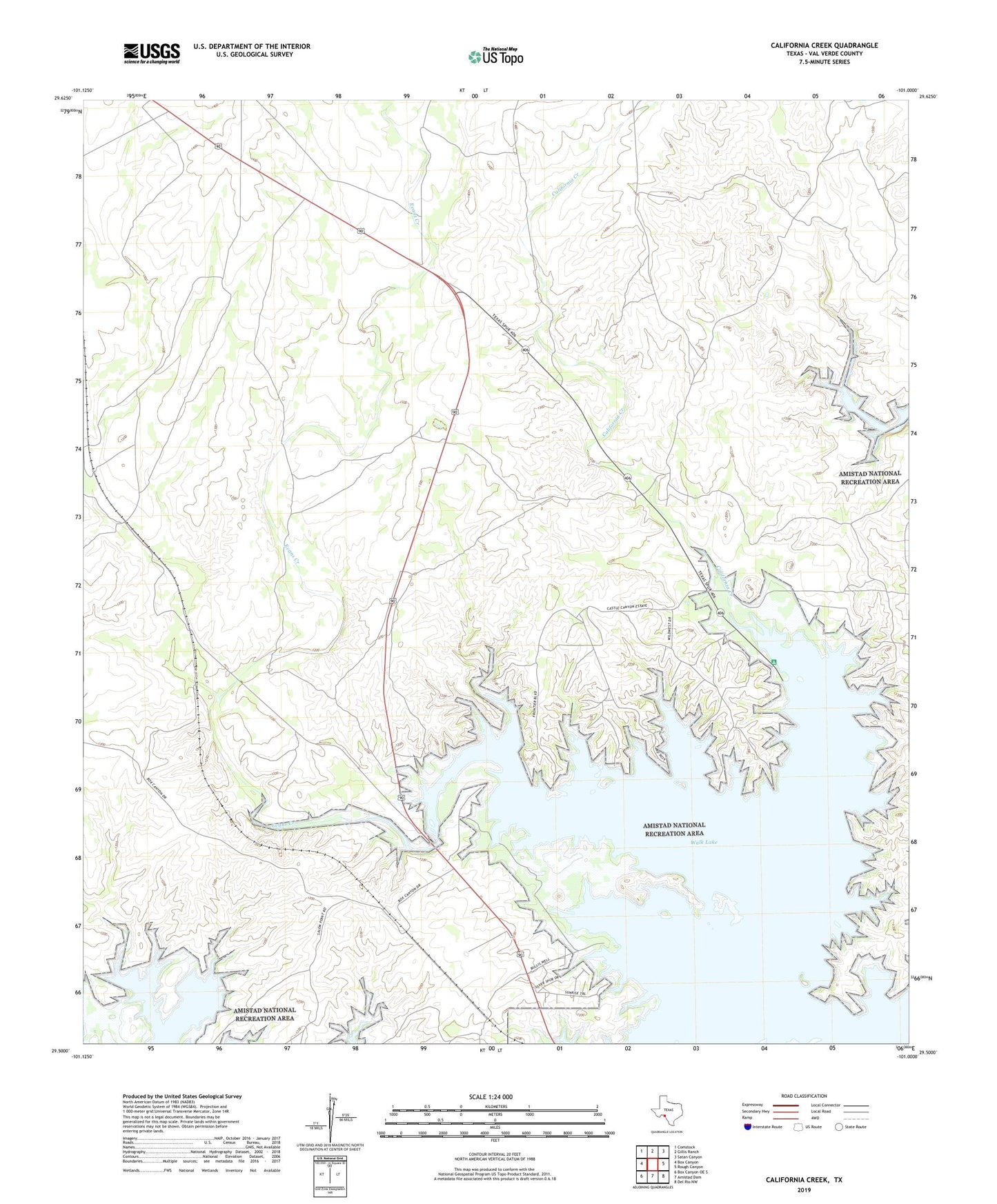 California Creek Texas US Topo Map Image