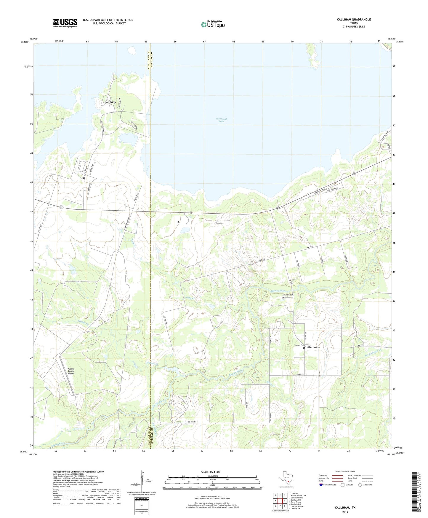 Calliham Texas US Topo Map Image