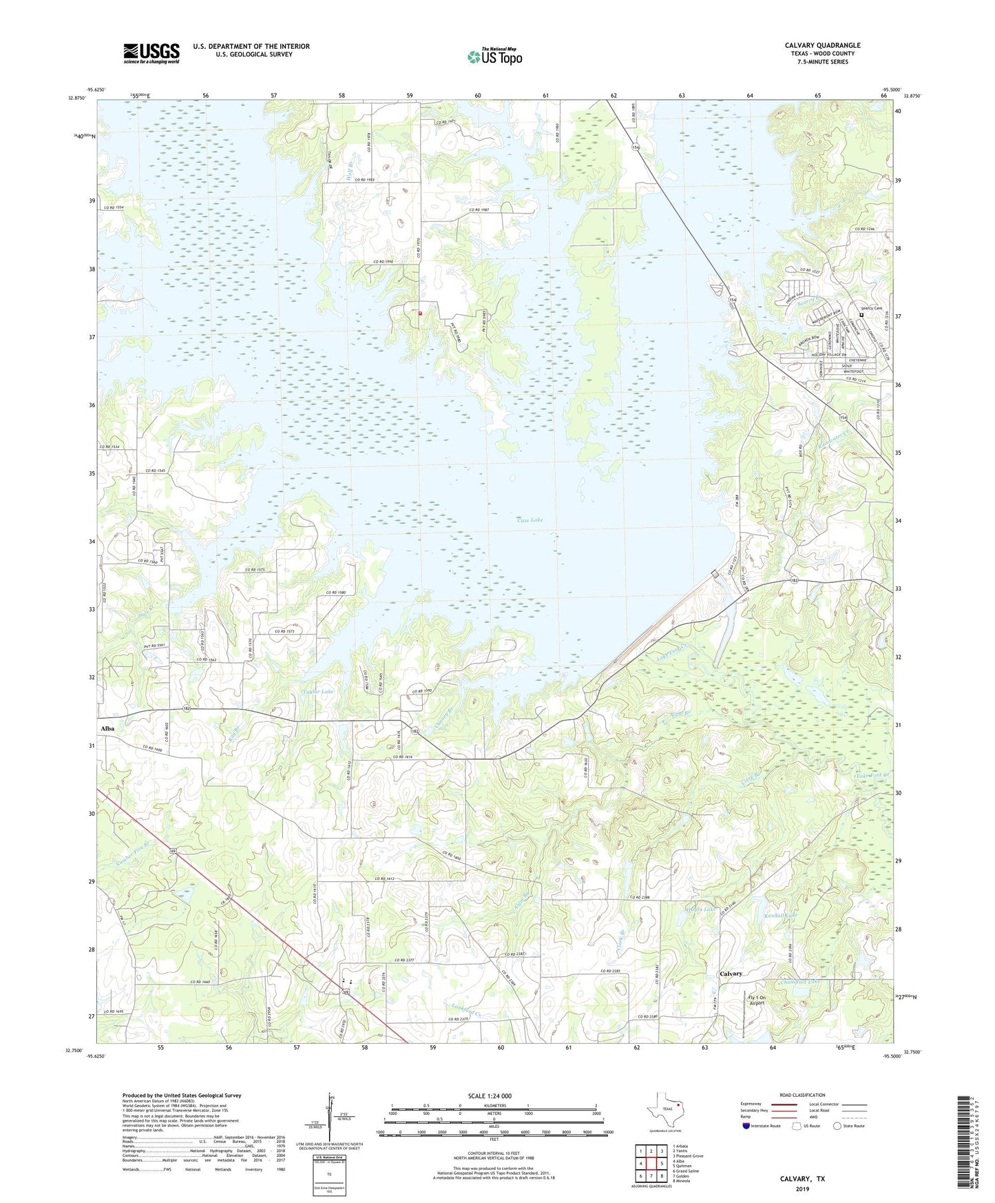Calvary Texas US Topo Map Image
