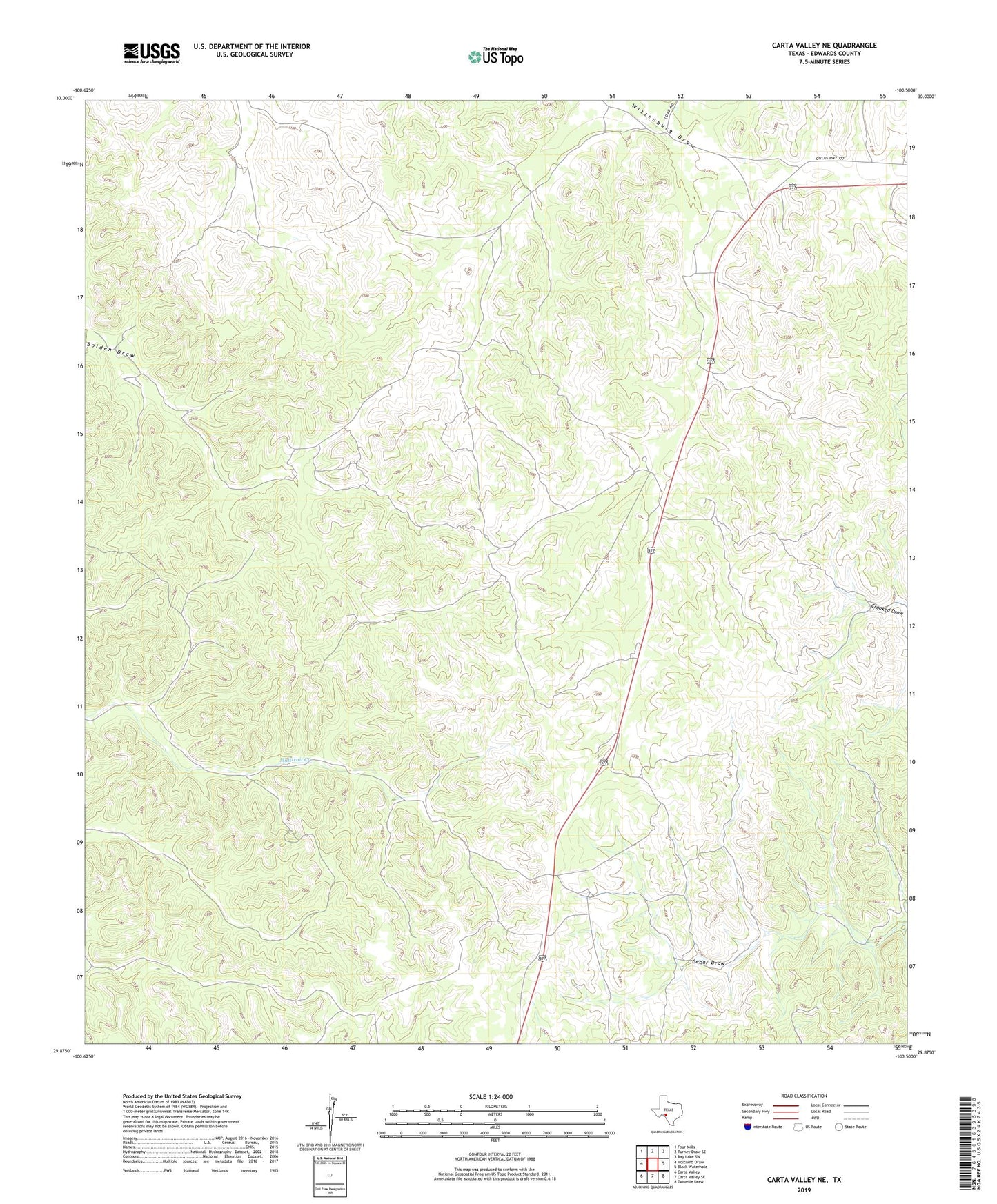 Carta Valley NE Texas US Topo Map Image