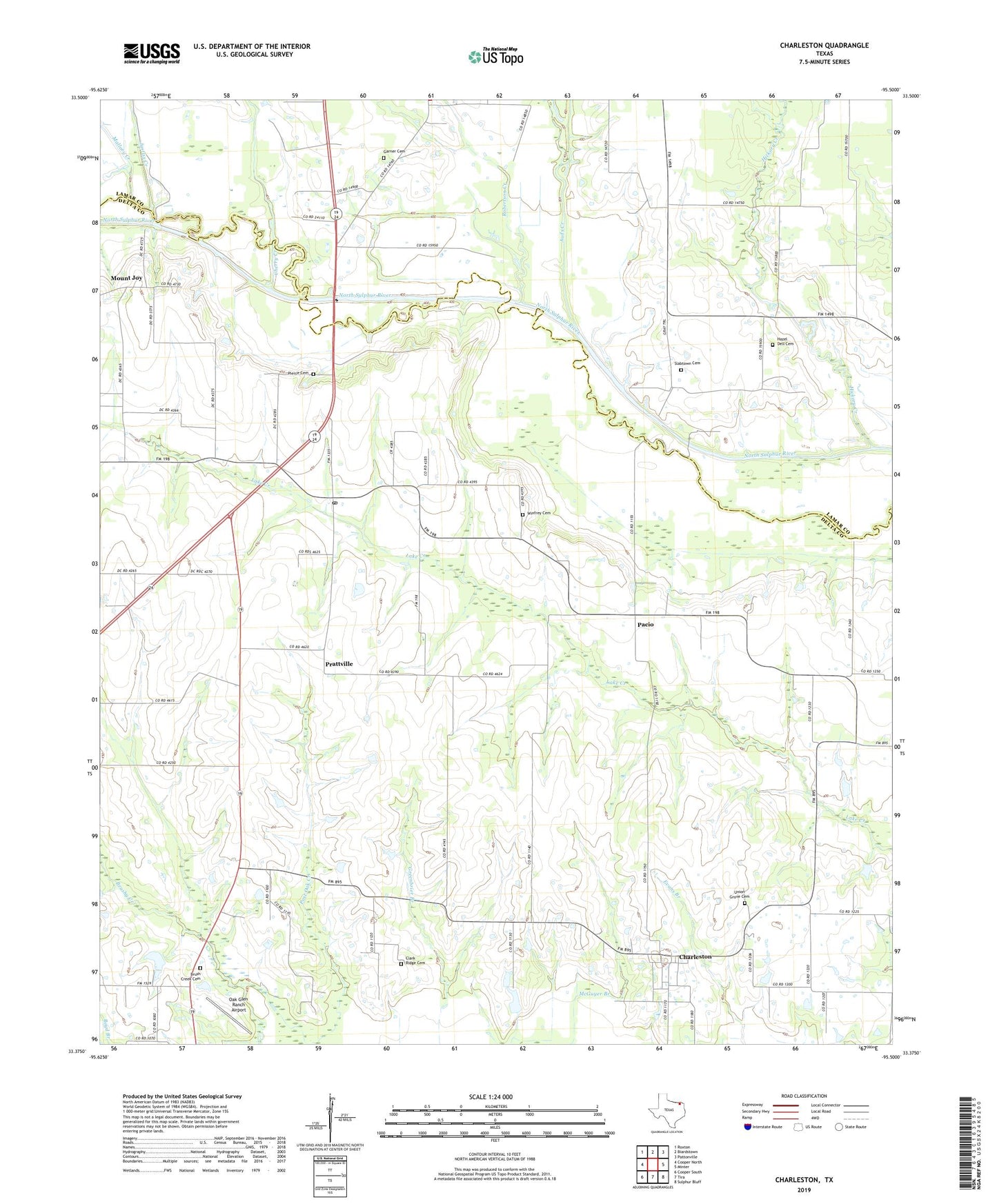 Charleston Texas US Topo Map Image