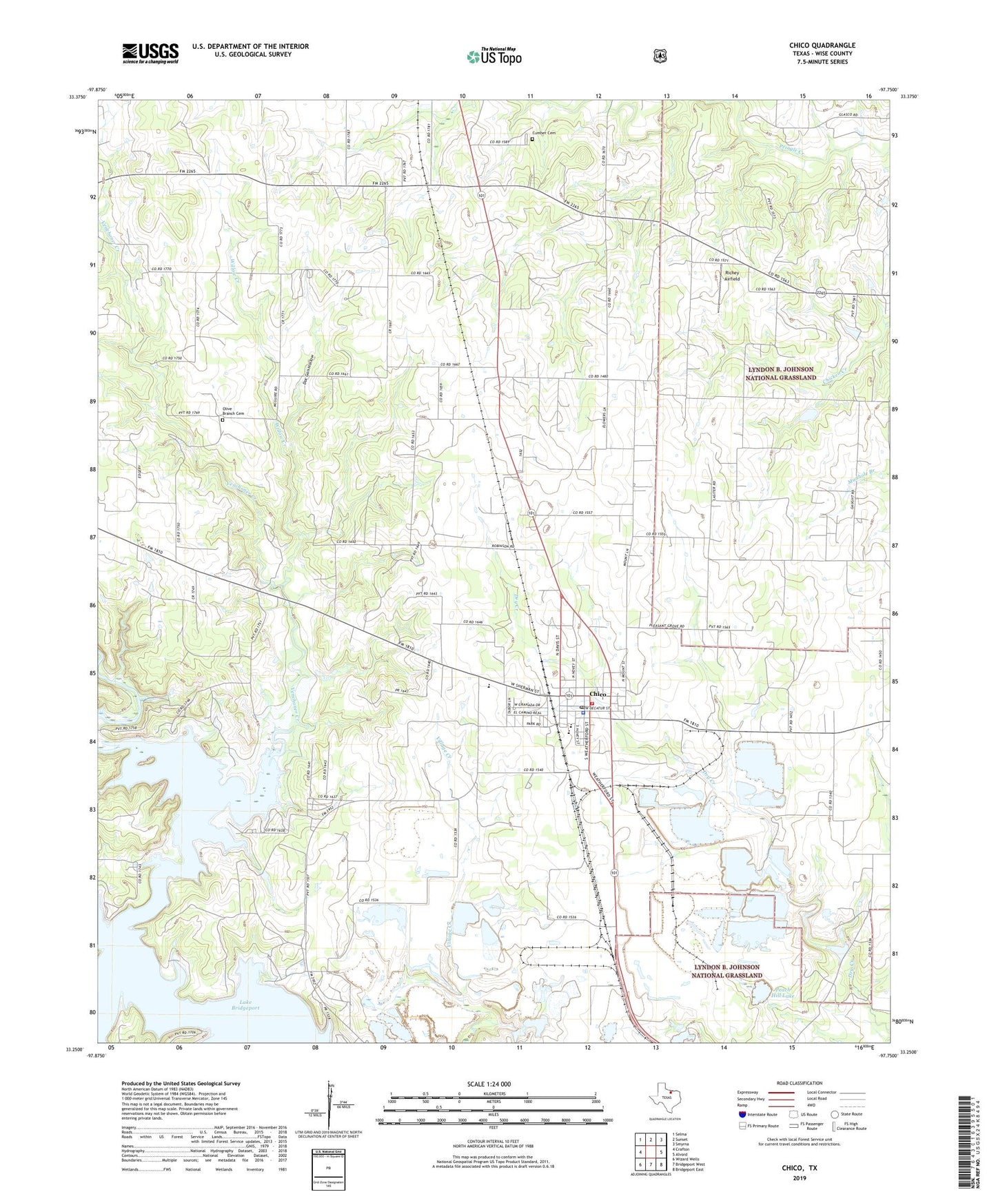 Chico Texas US Topo Map Image