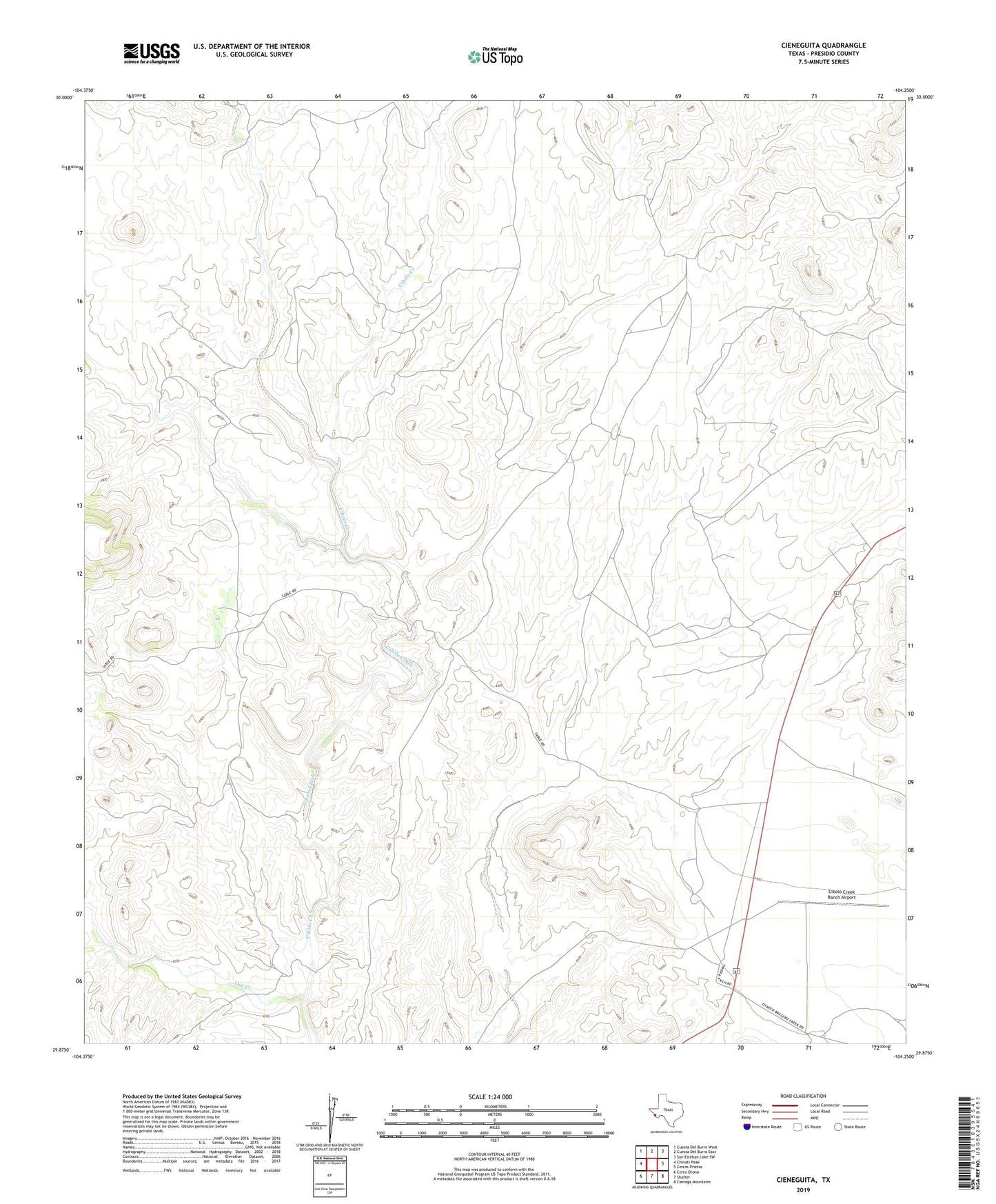 Cieneguita Texas US Topo Map Image