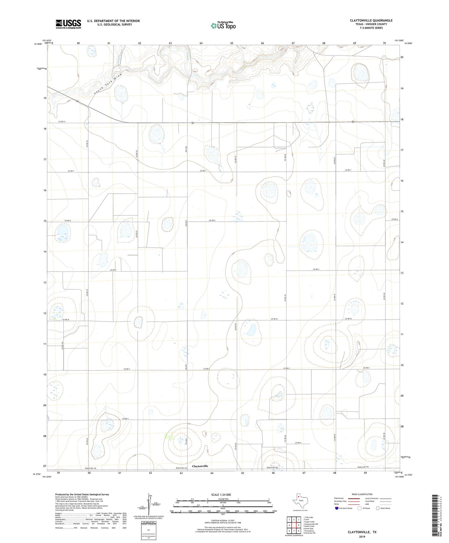 Claytonville Texas US Topo Map Image