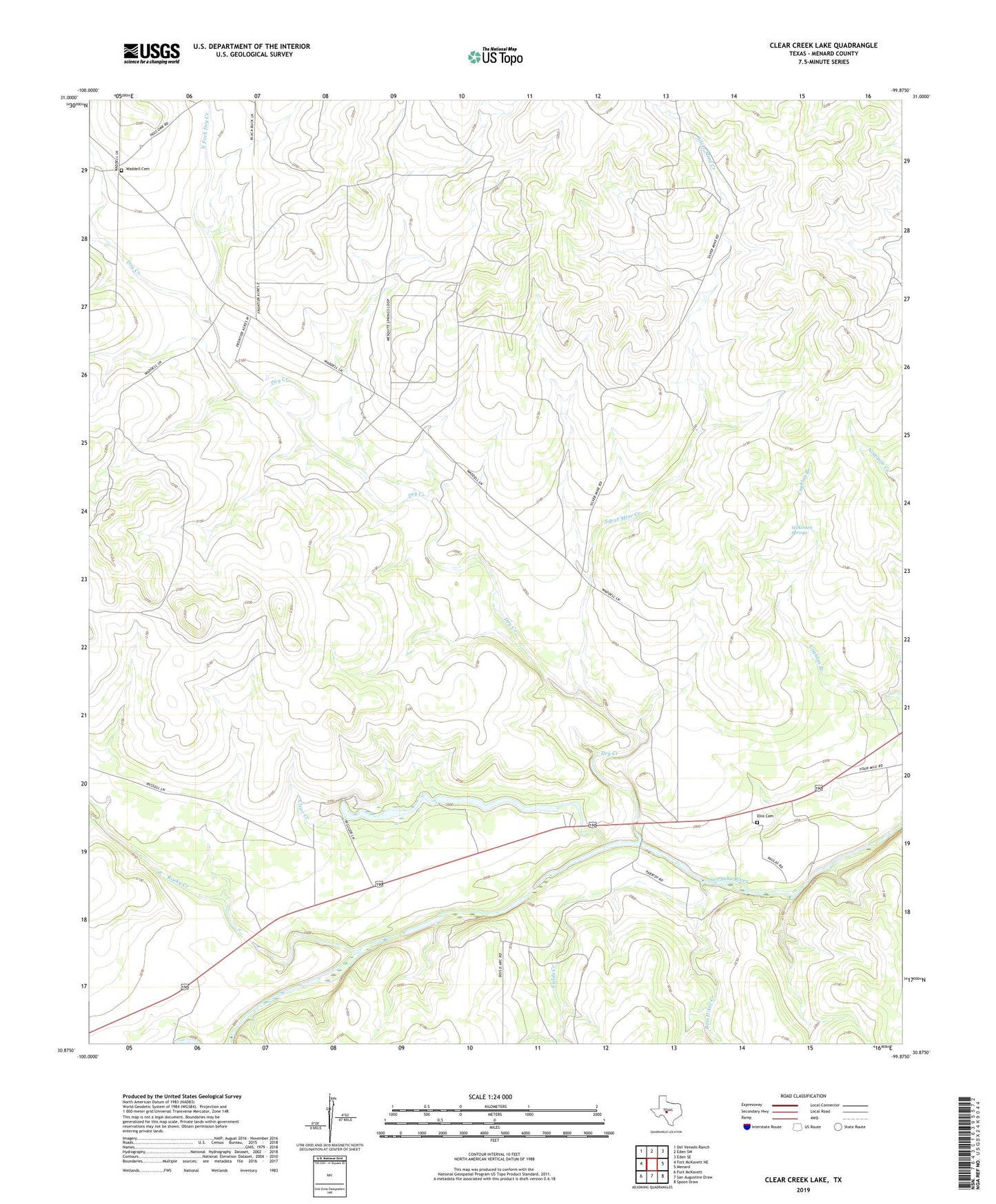 Clear Creek Lake Texas US Topo Map Image