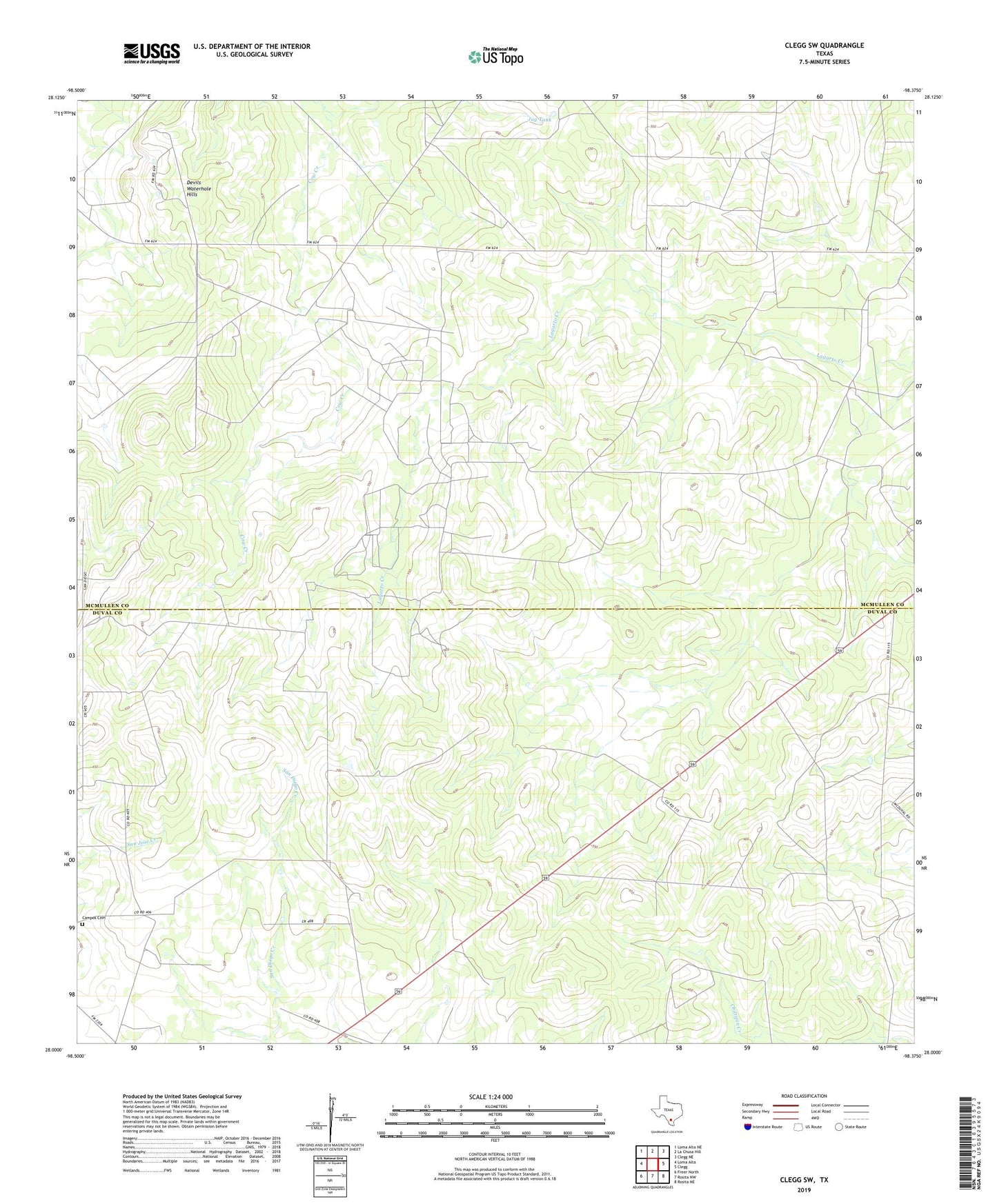 Clegg SW Texas US Topo Map Image