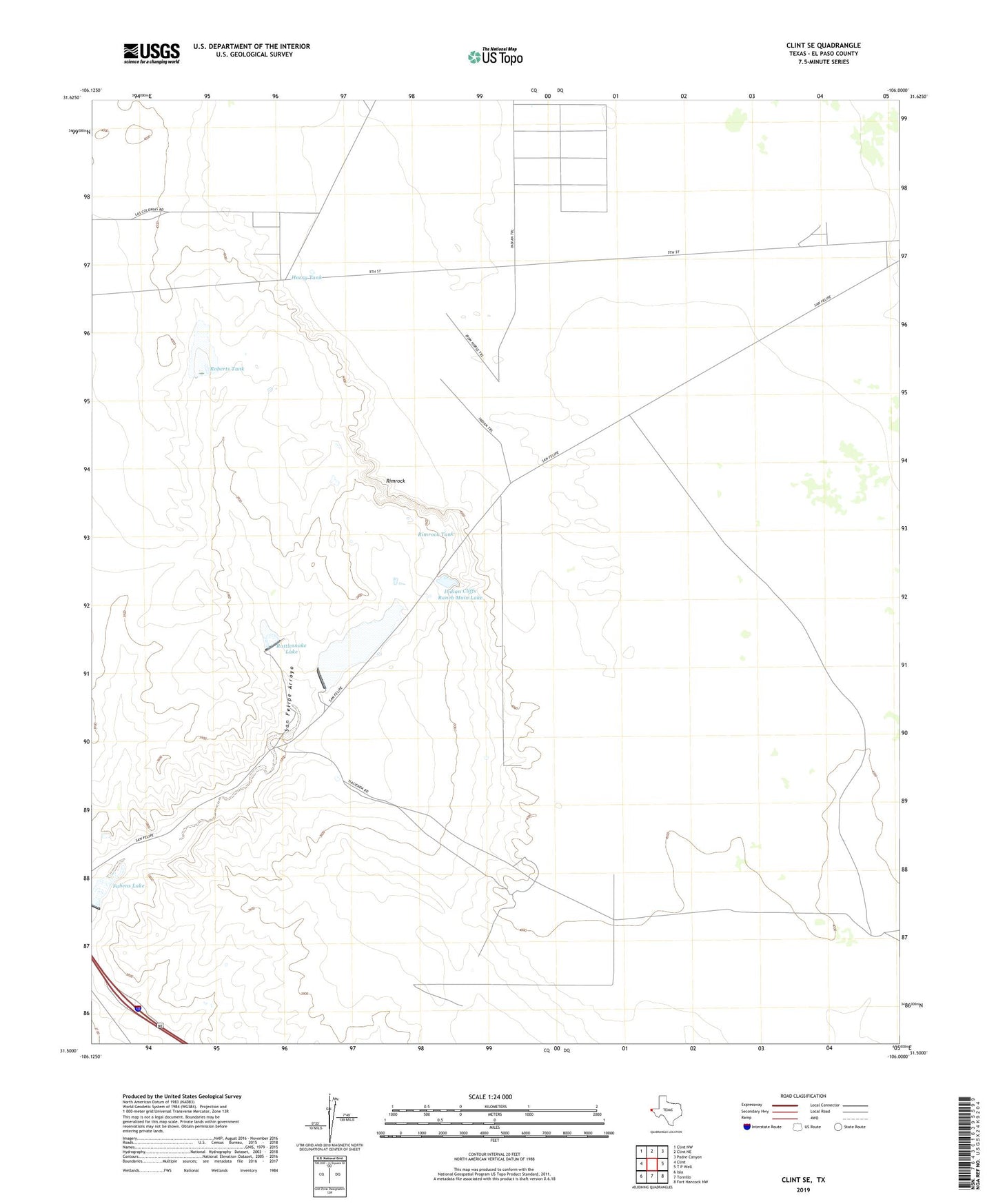 Clint SE Texas US Topo Map Image