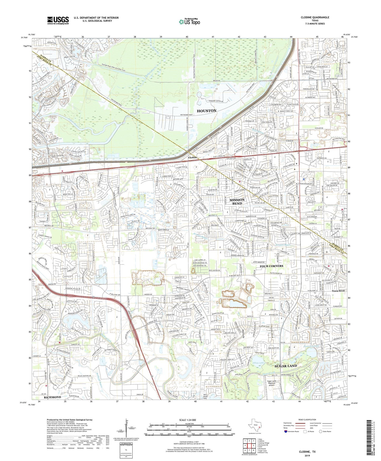 Clodine Texas US Topo Map Image