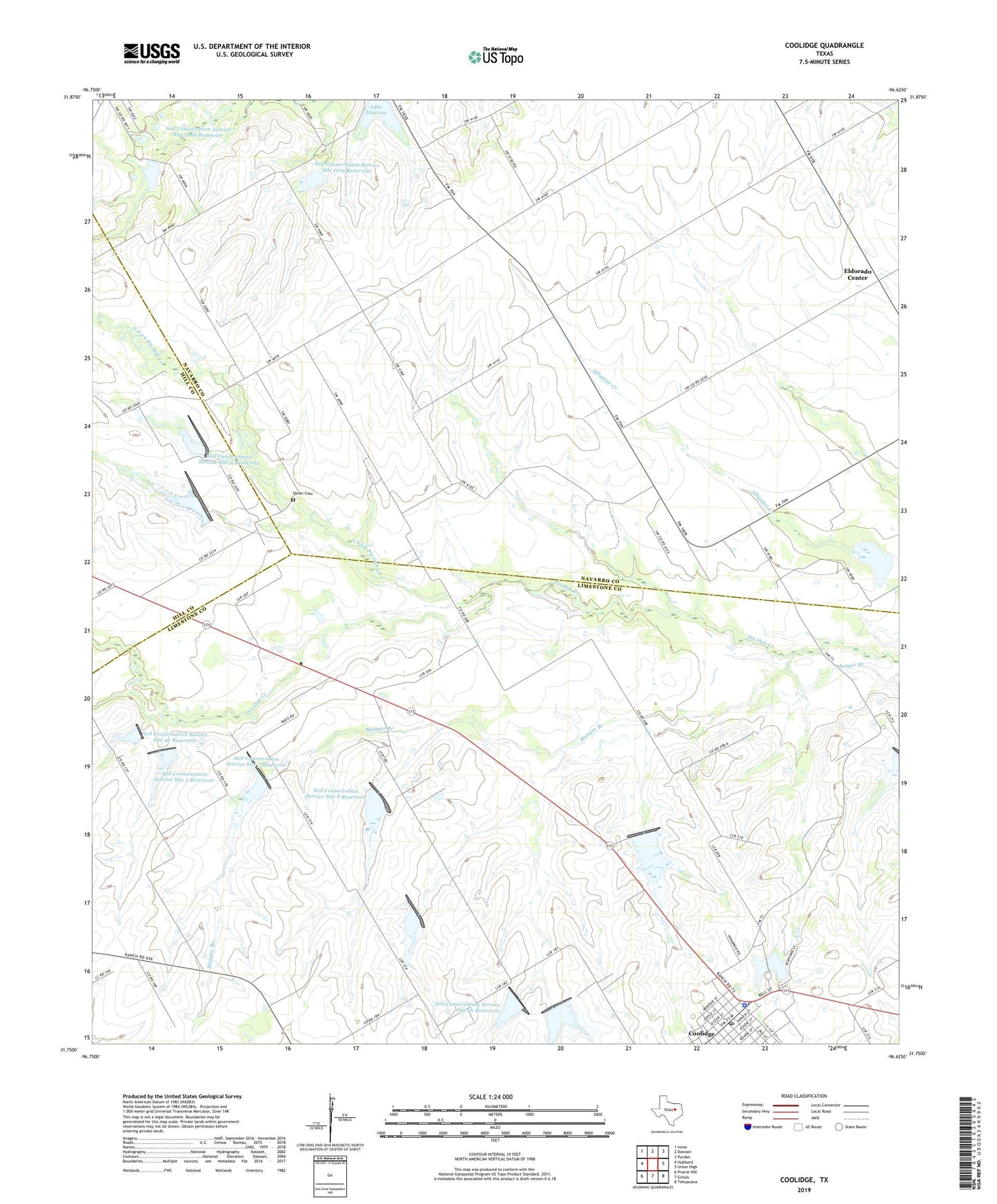 Coolidge Texas US Topo Map Image