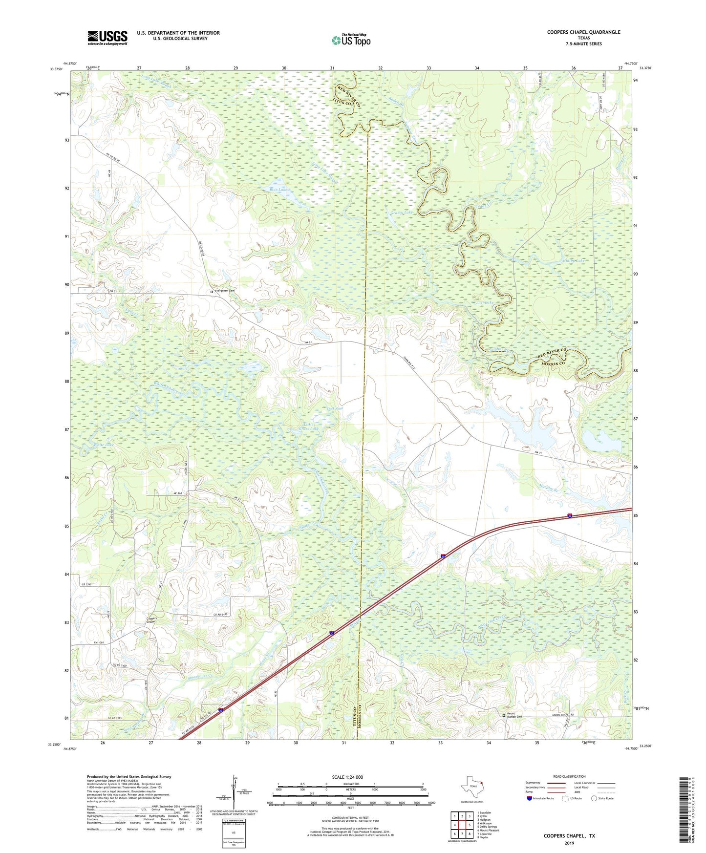 Coopers Chapel Texas US Topo Map Image