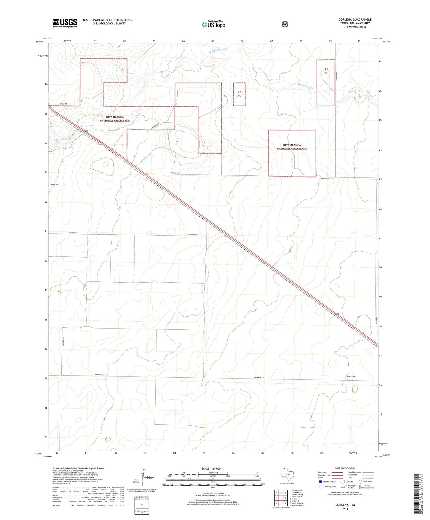 Corlena Texas US Topo Map Image