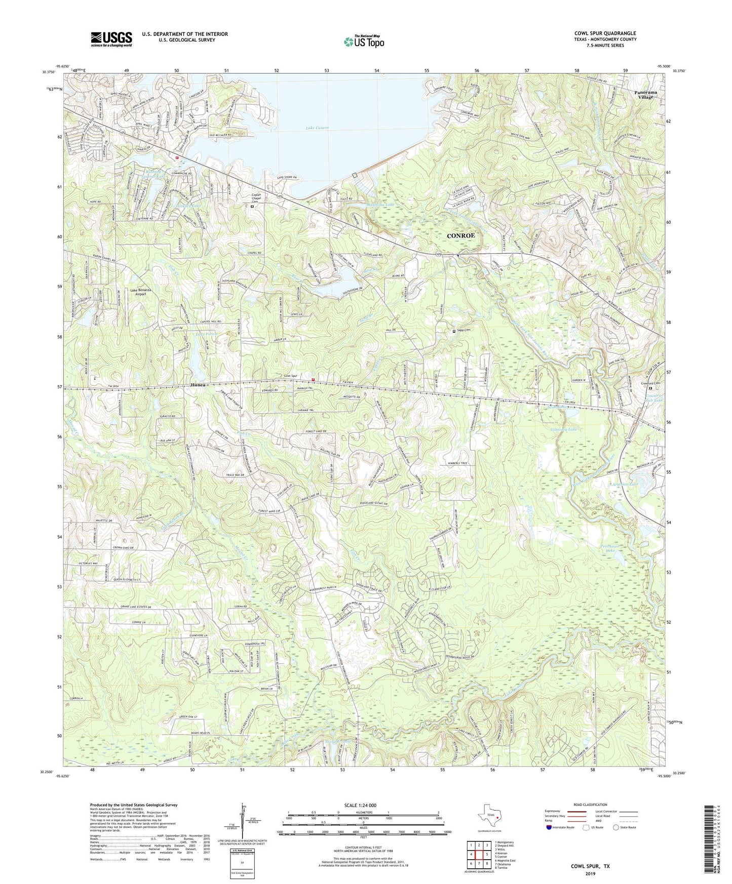 Cowl Spur Texas US Topo Map Image
