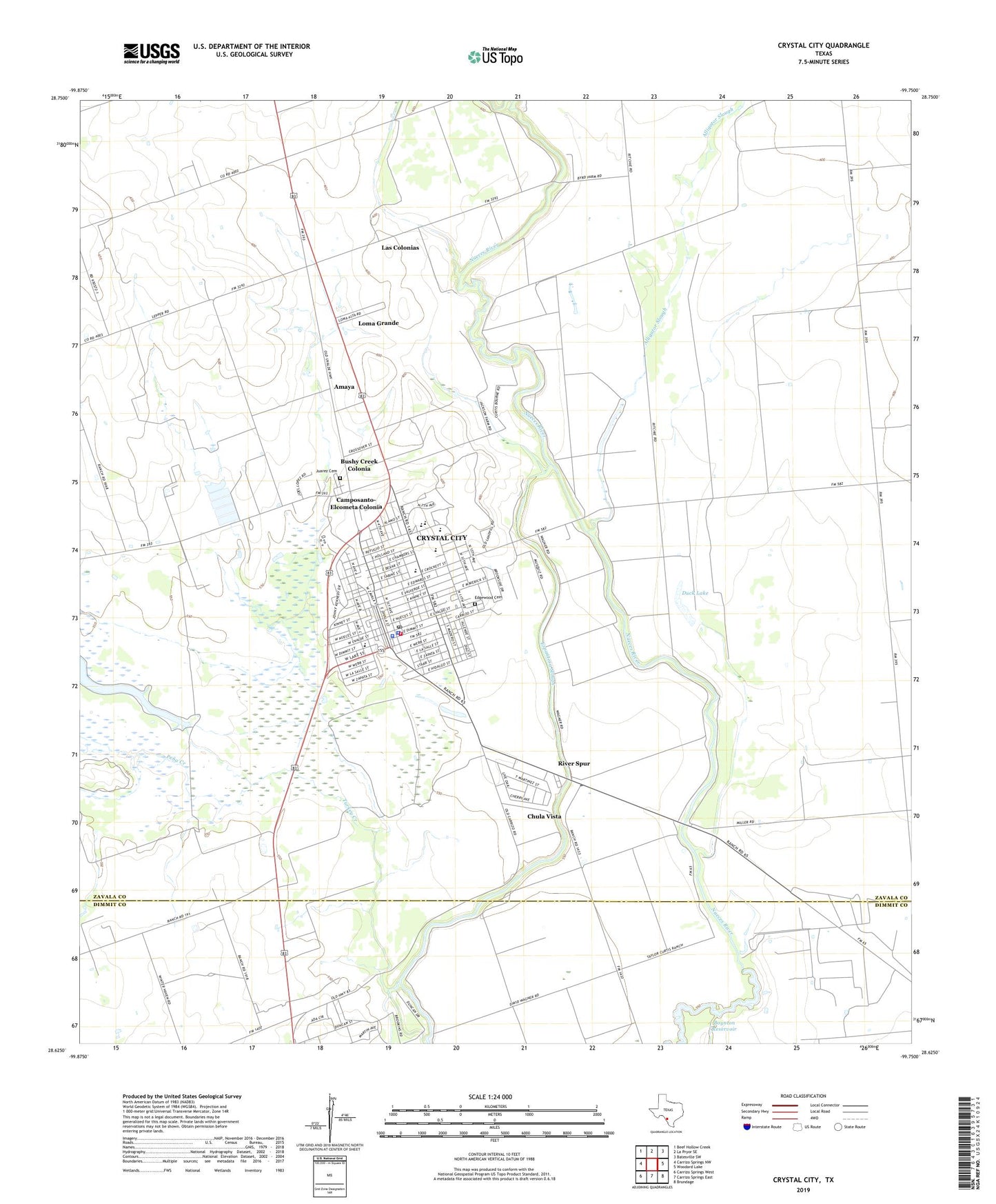 Crystal City Texas US Topo Map Image