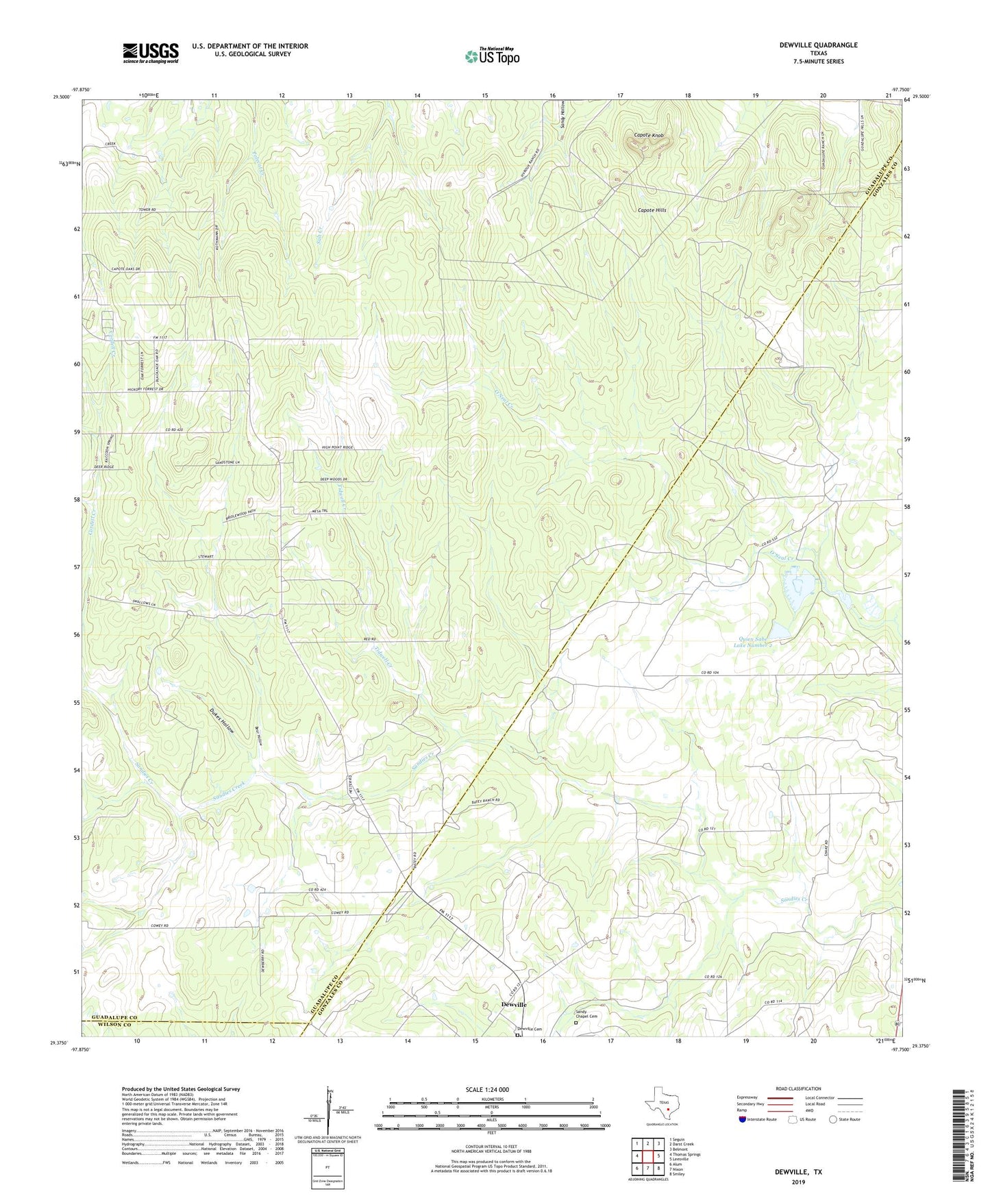 Dewville Texas US Topo Map Image