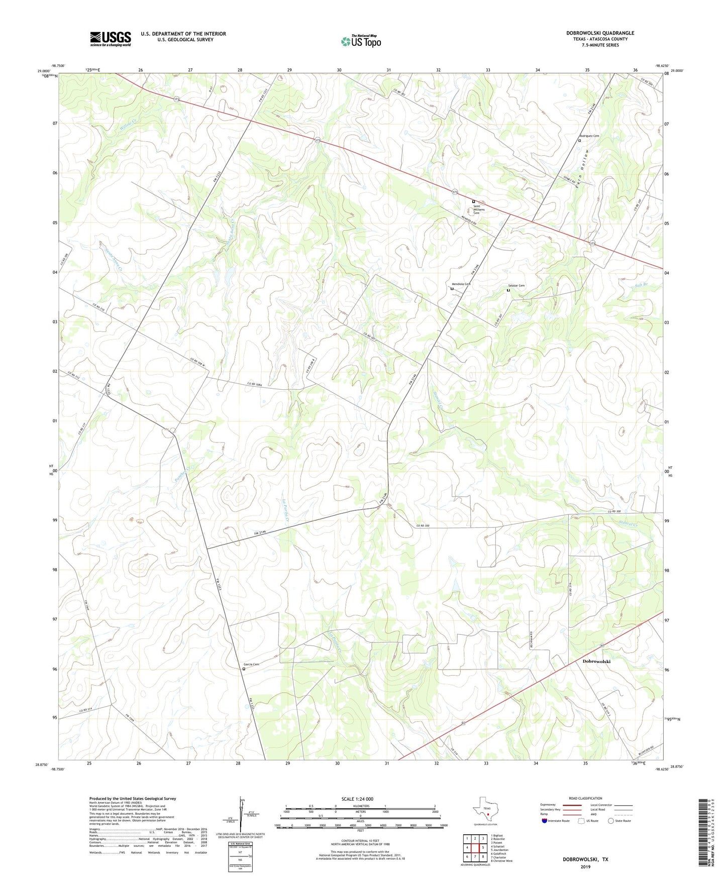 Dobrowolski Texas US Topo Map Image